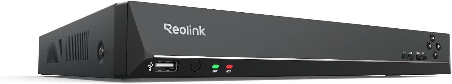 REOLINK 16CH PoE NVR for Home Security Camera System, 24/7 Recording(HDD Not Included), Smart Human/Vehicle/Animal Detection, Plug & Play, Support Up to 16TB, RLN16-410-NHD