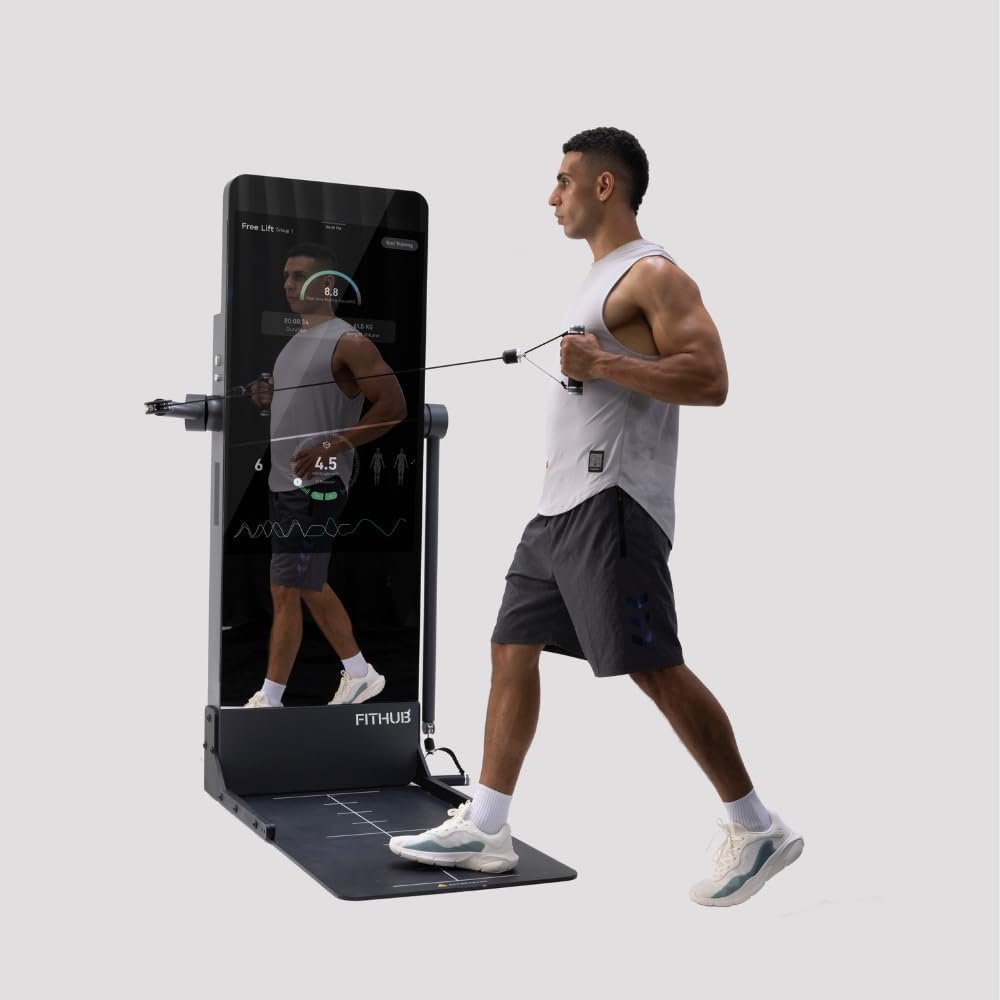 Fitness Mirror, Wall-Mounted, Smart Fitness Mirror, 72-inch, Home Gym, Rectangular, 23.8-inch LED Touchscreen, 43-inch LED Touchscreen