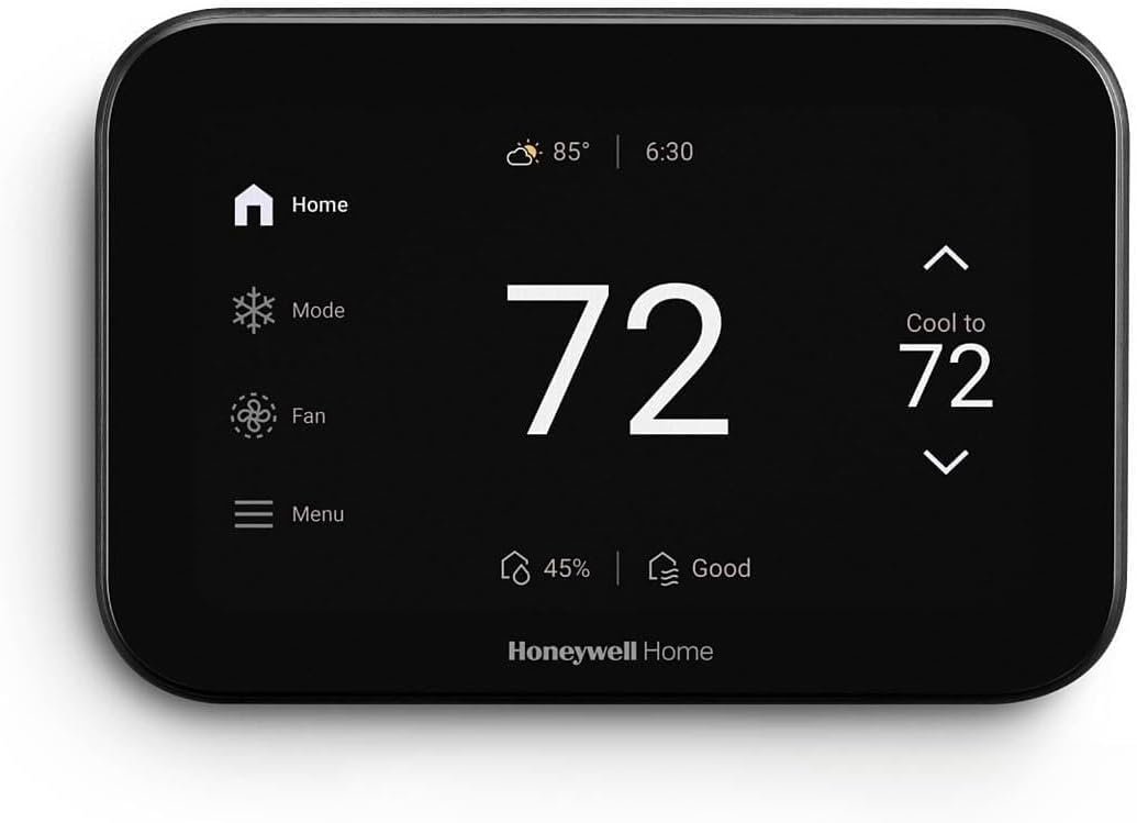 Honeywell Home THX1200B6 ElitePRO™ S1200 Smart Thermostat, 5″ Touchscreen, Black