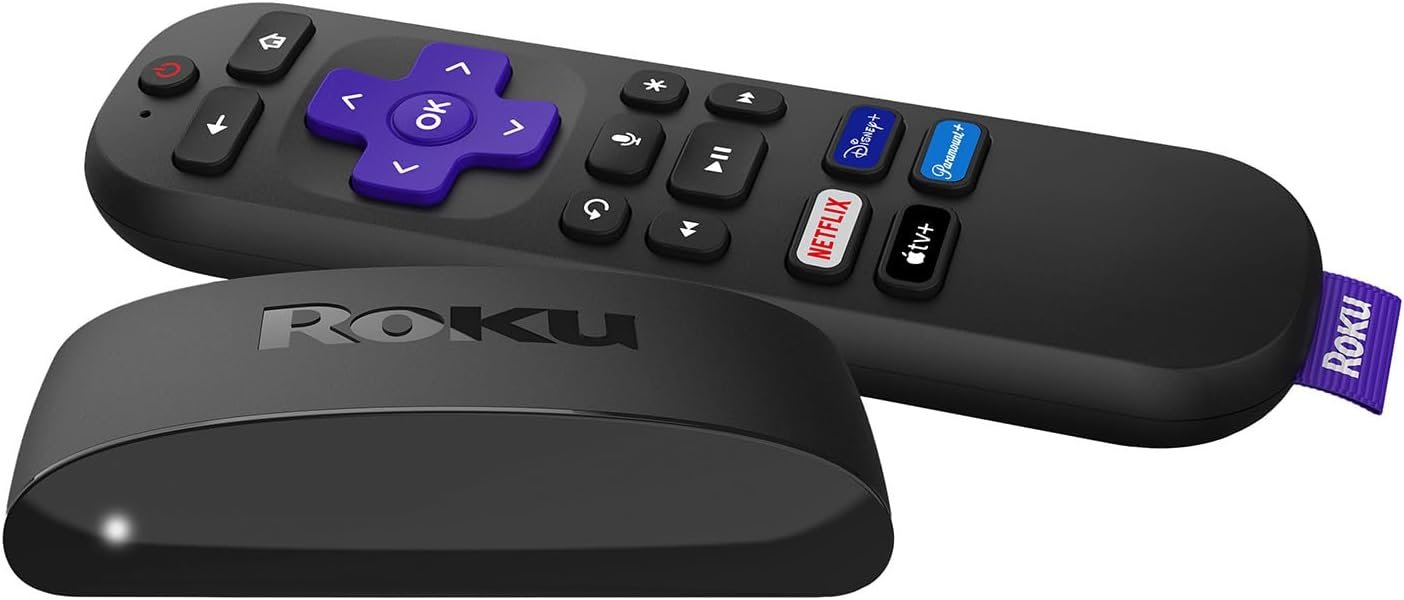 Roku Express 4K+ | HD/4K/HDR Streaming Device with Voice Remote, TV Controls, Fast Wi-Fi, Premium HDMI Cable, and Easy Setup