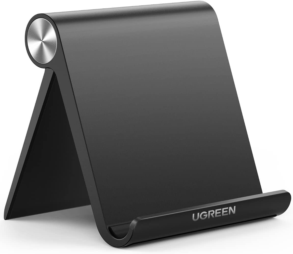UGREEN Tablet Stand Holder Adjustable Portable Desktop Dock Office Compatible with iPad Pro 11 9.7 10.5 Air Mini 5 4 3 2 iPhone 17 16 15 14 13 12 Black