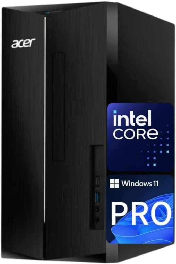Acer Aspire Business Desktop | 16GB DDR5 RAM, 1TB Storage(512GB SSD & 500GB HDD) | 14TH Intel 4-core i3 (Beat i5-12400T) | WiFi6+Bluetooth5.1 | Keyboard+Mouse | Windows 11 Pro