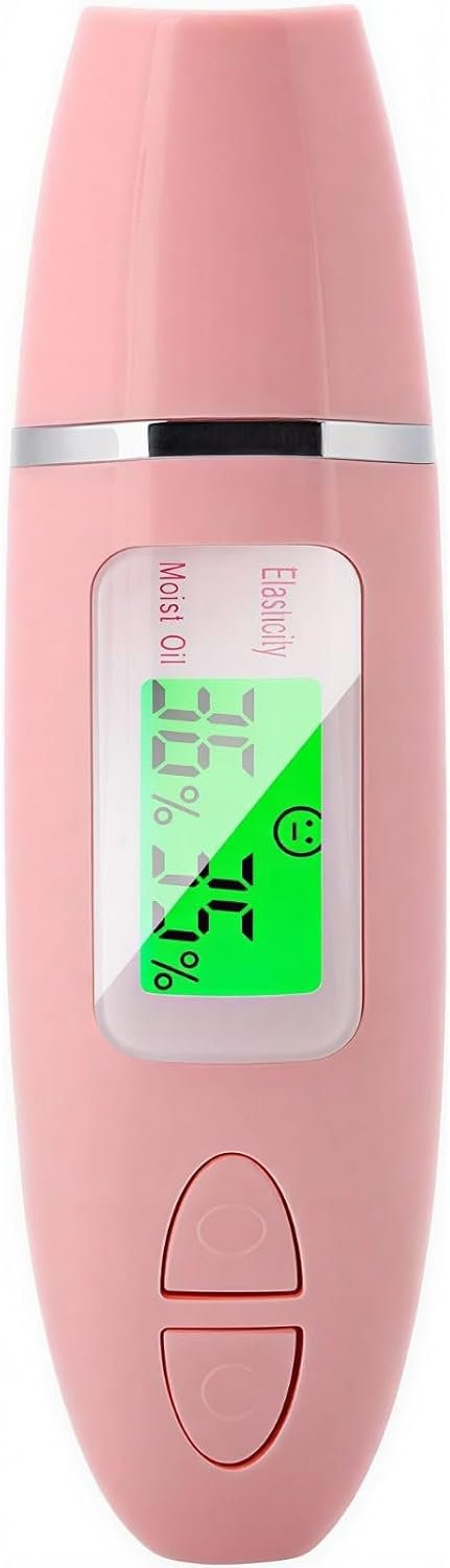 Skin Hydration Tester, Digital Skin Analyzer with LCD Display, Portable Moisture Detector for Face and Body, Water Oil Monitor, Smart Tester for Home, Travel, Beauty Salon