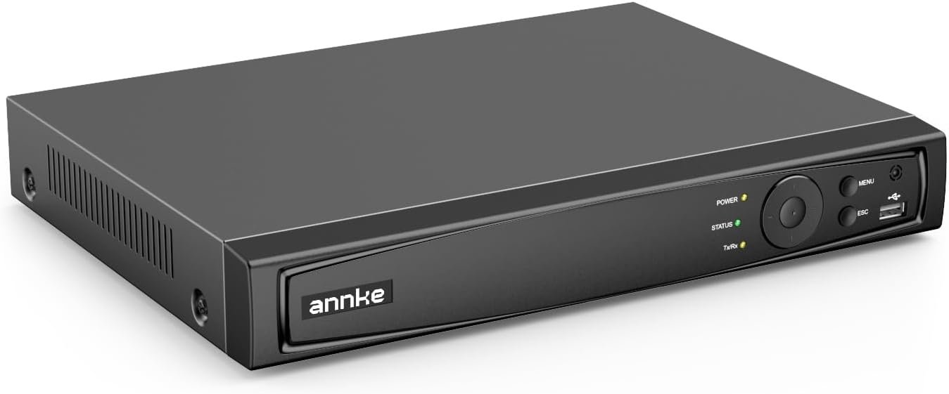 ANNKE 8CH 12MP Network Video Recorder, 8 Channel H265+ NVR for Home Security Camera System, Work with ANNKE 12MP/8MP/6MP/5MP/4MP PoE IP Cameras, 24/7 Recording, RTSP, Black, No HDD
