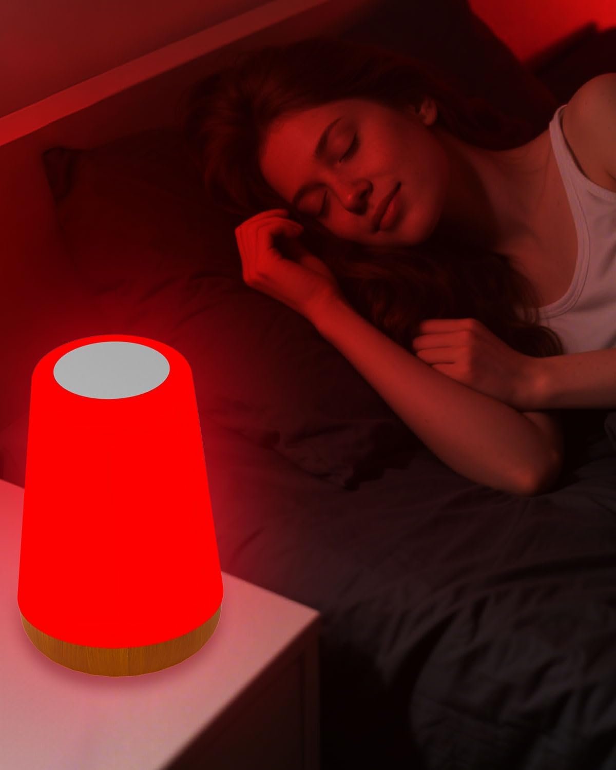 TLAOTNIY Red Light for Sleep Aid LampBlue Light Blocking Dimmable for Stress Relief Relaxation Travel Meditation and Yoga, 670nm Red Lamp (E-1 PCS)