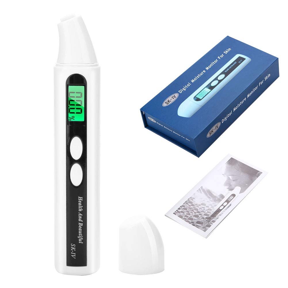 Skin Moisture Analyzer, 0-99.9% Accuracy Digital Skin Tester with Large LCD Display, Portable Rechargeable Facial Skin Detector for Face Oil & Hydration, Skincare Tool for Home Salon