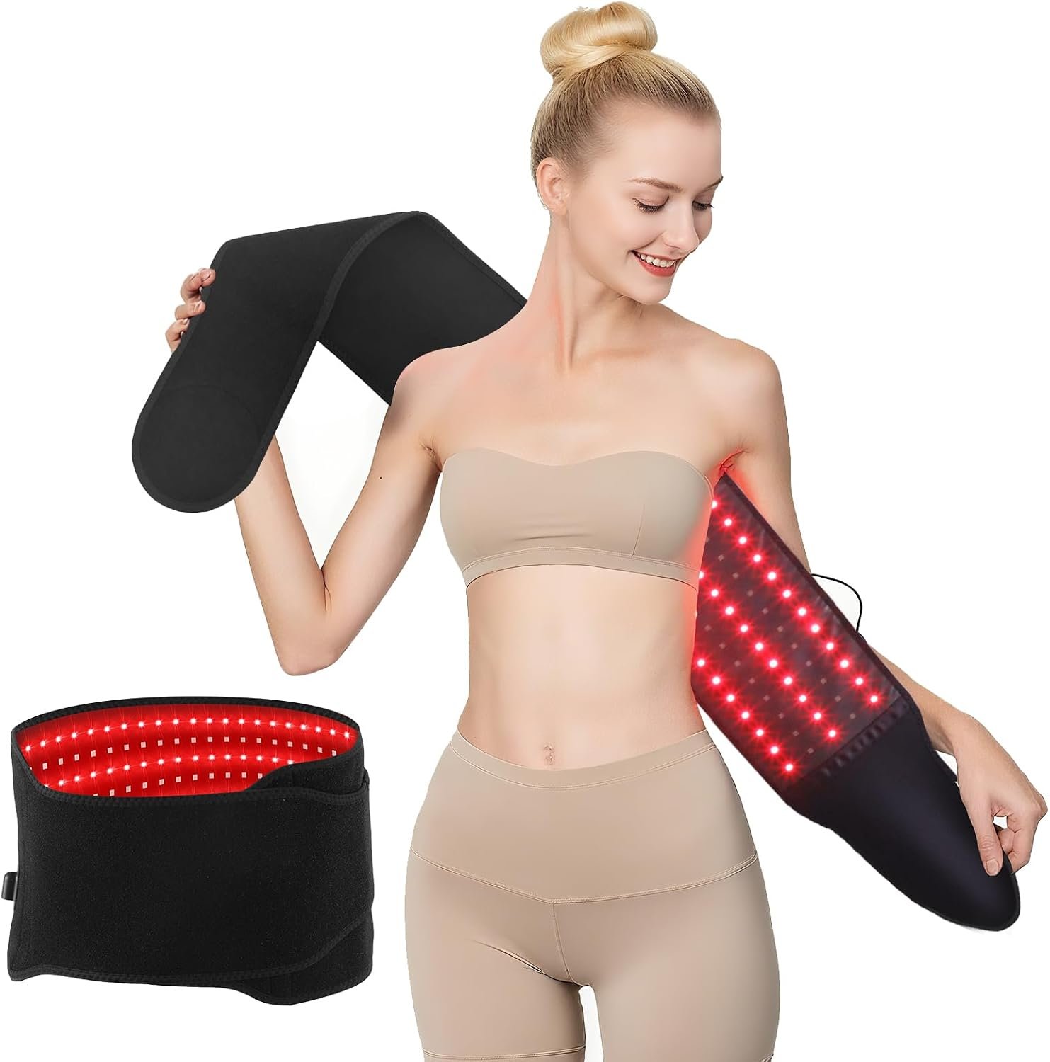 Upgrade Red Light Therapy for Body – Infrared Red Lights Belt 660nm & 850nm Infra LEDs Light for Body Back Knee Hands Waist Relax, Birthday Christmas Gift for Women Men Mom Father Lover
