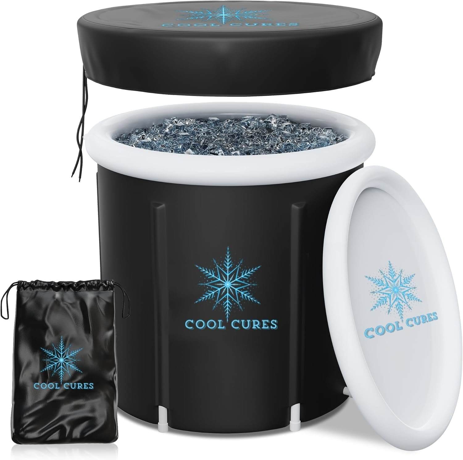 Portable XL Ice Bath Tub – 105 Gal Ice Plunge Tub for Athletes, Recovery & Hot/Cold Therapy – Easy Setup Cold Plunge with Lid & 5-Layer Insulation – Fast Drainage Inflatable Ice Bath