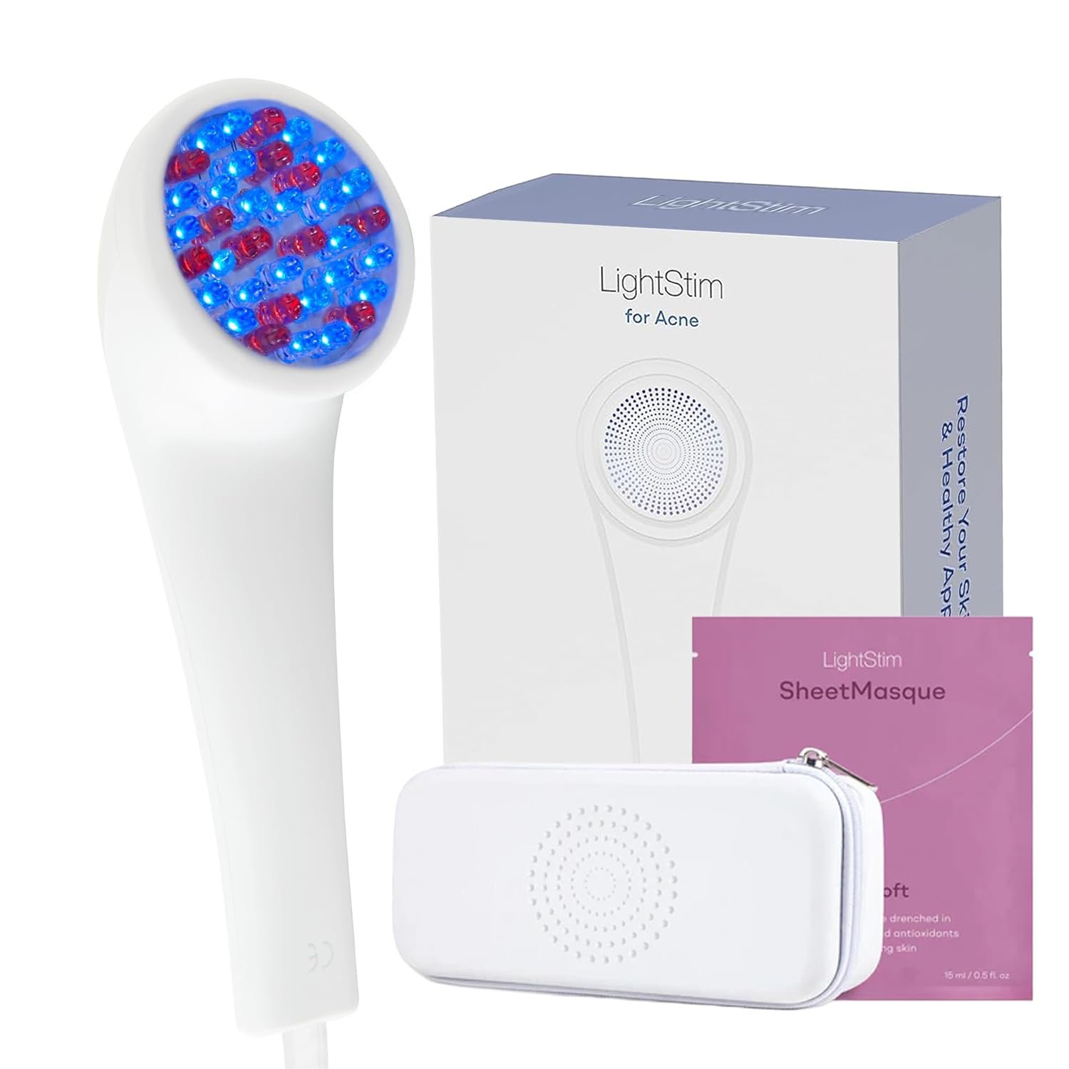 LightStim for Acne LED Red Light Therapy, FDA cleared for mild to moderate acne, reduce acne, calm existing breakouts & restore your skin’s healthy appearance 36 Blue & Red LEDs, 415 & 630 wavelengths
