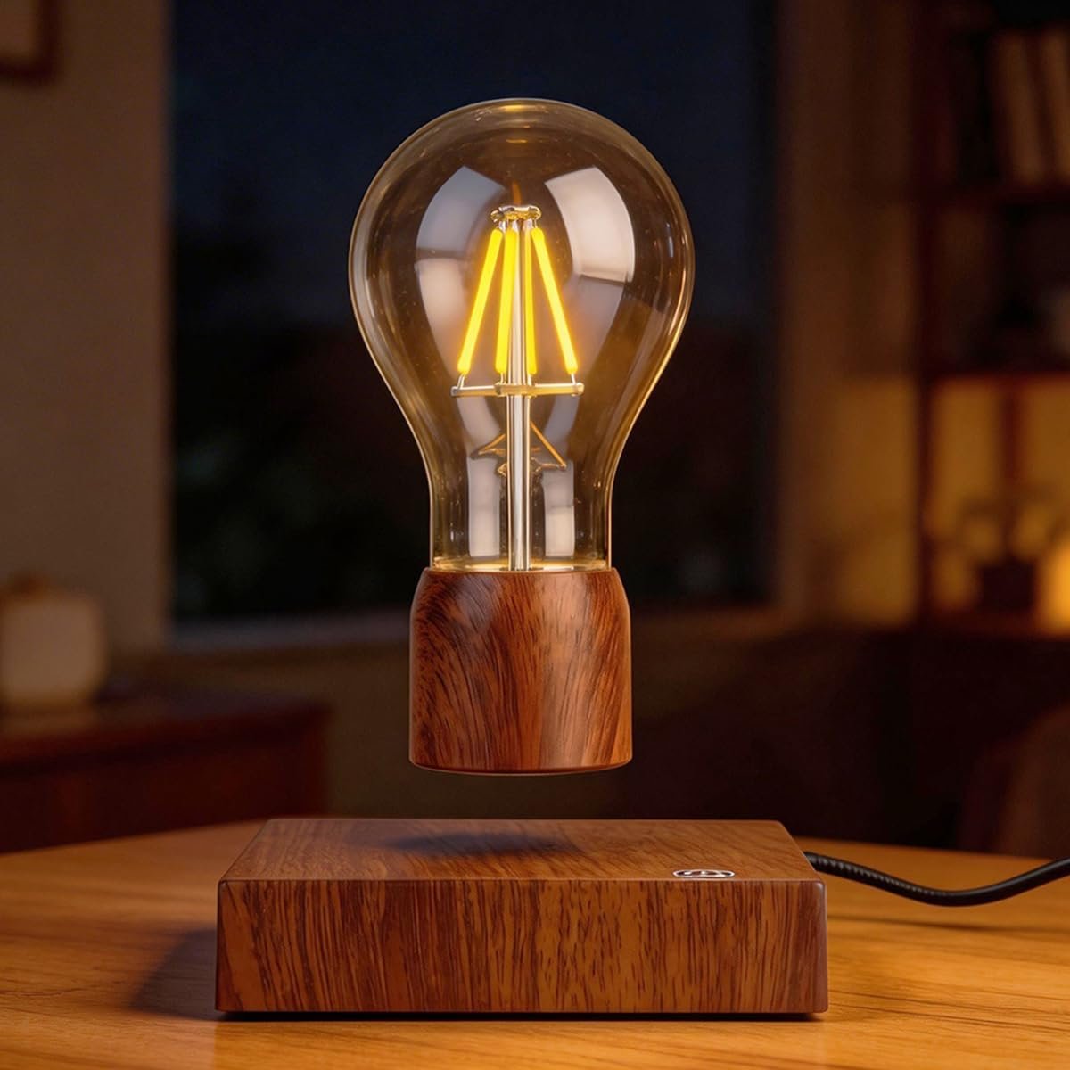 Magnetic Levitating Floating Wireless LED Light Bulb Desk Lamp for Unique Gifts, Room Night Light, Home Office Decor Tech Toys