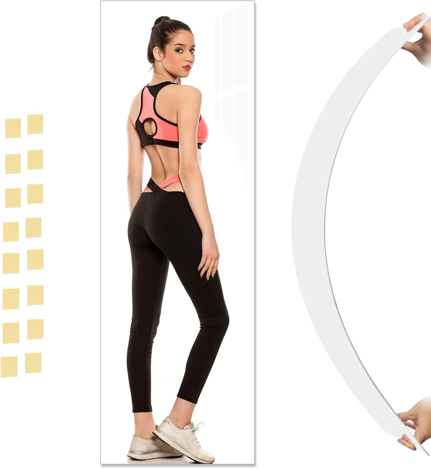 Full Length Mirror,47.25×15.75 Inch Acrylic Shatterproof Soft Mirrors, Non-Glass Wall-Mounted Fitness Mirror for Home, Lightweight Durable Modern Decor for Bedroom/Living Room/Cloakroom