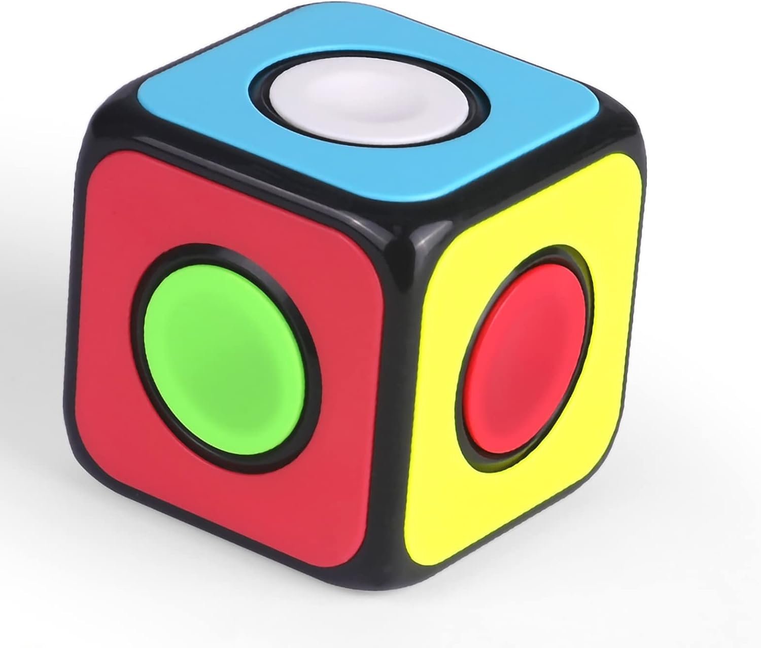 Magic Cube QiYi Toys 1×1 Magic Cube Puzzle Gyro Rotation Cube Brain Teasers Magic Puzzle Spinning Anti-Anxiety Fidget Spinner Toys for Children and Adults