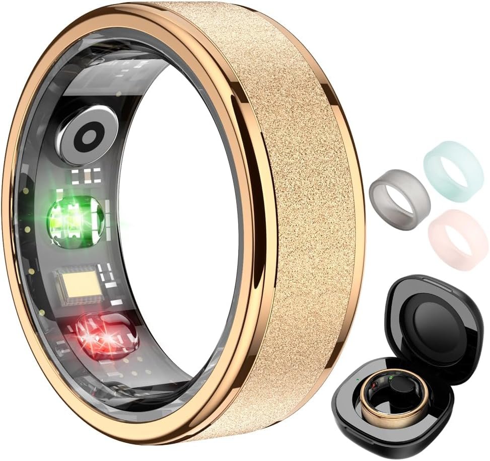 COLMI R10 Smart Ring for Women, Smart Health Ring with Heart Rate, Blood Oxygen, Sleep Monitoring, Pedometer, and Fitness Tracker, No Subscription Fee (Rose Gold, 7#)