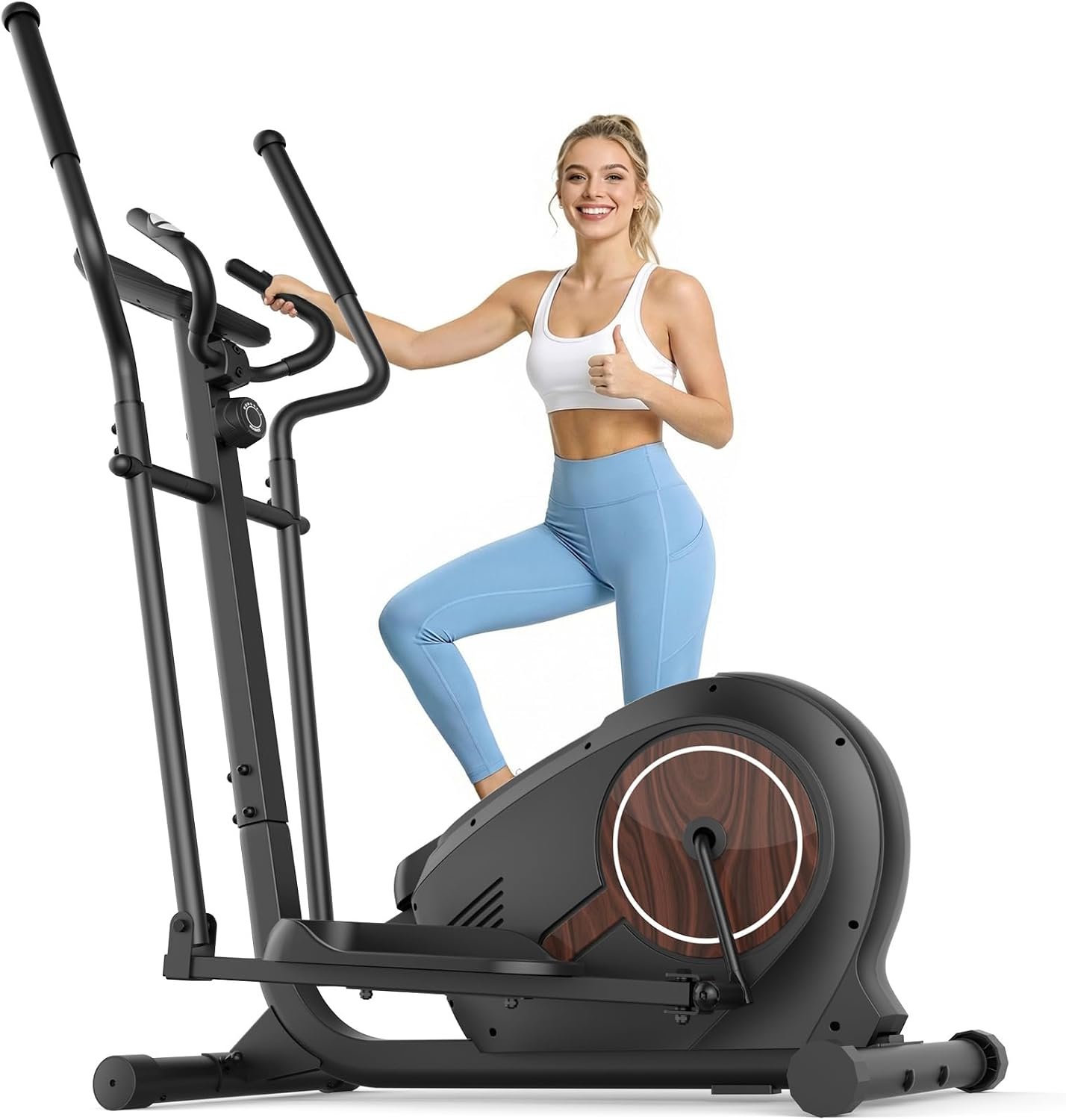 Elliptical Exercise Machine, Elliptical Machine for Home with Ultra-Smooth Magnetic Resistance,Elliptical Trainer with 14 Levels, 15.5″-18″ Stride 500lb Loading, Home Gym Equipment 95% Pre-Assembled