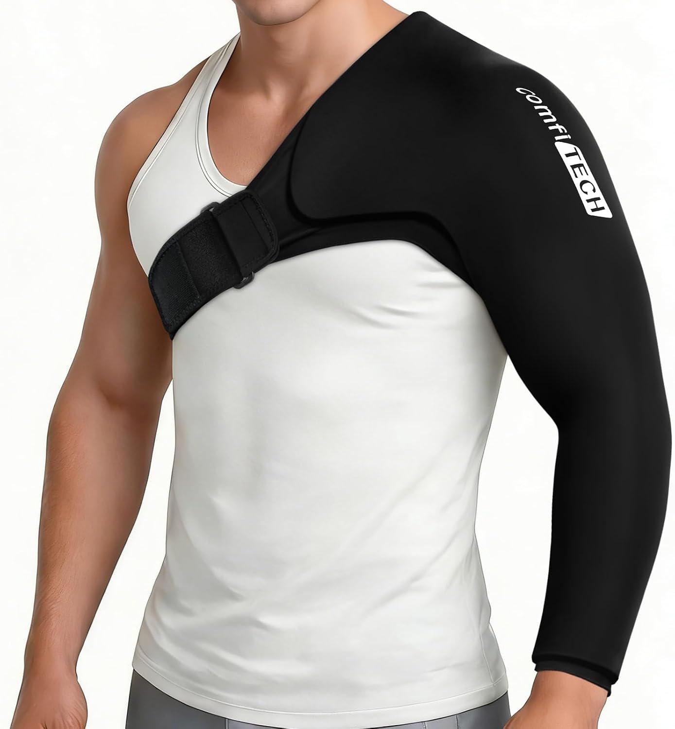 ComfiTECH Shoulder Arm Ice Pack Wrap for Pitchers, Ice Arm Sleeve for Volleyball Player, Athletes, Flexible Cold Application for Throwing Recovery, Elbow Joint and Muscle Relaxation & Daily Use, Large