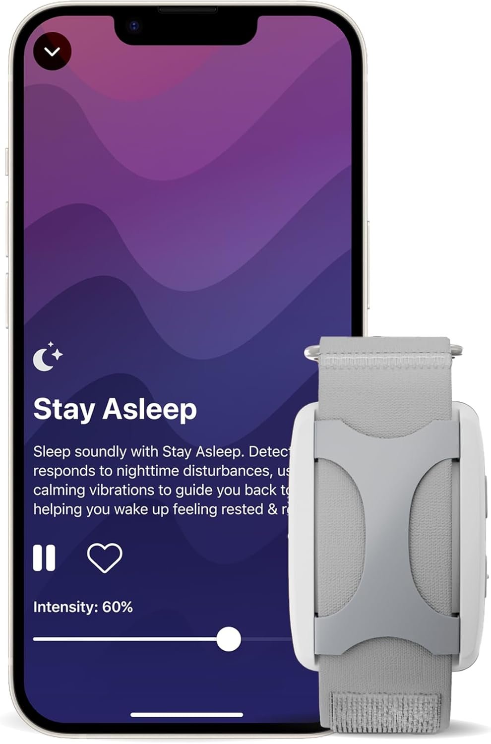 Apollo Neuro Wearable & 12-Month SmartVibes AI Membership – Sleep Aid & Stress Relief Device (Glacier)