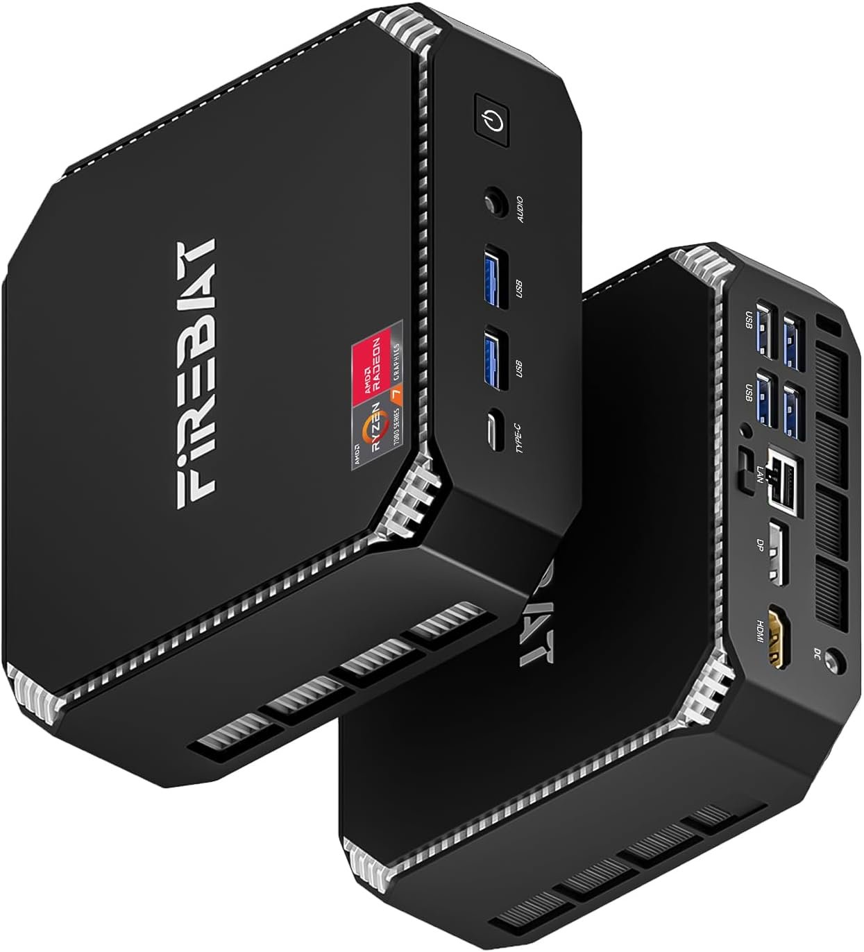 Mini Gaming PC Ryzen7 7735HS【A6】8C/16T, Up to 4.75GHz 54W, AMD Radeon 680M Graphics, USB-C, WiFi6/BT5.2/2.5G LAN, 16GB LPDDR5 RAM, 512GB PCIe SSD, Student/Home/Business Small Desktop Computer
