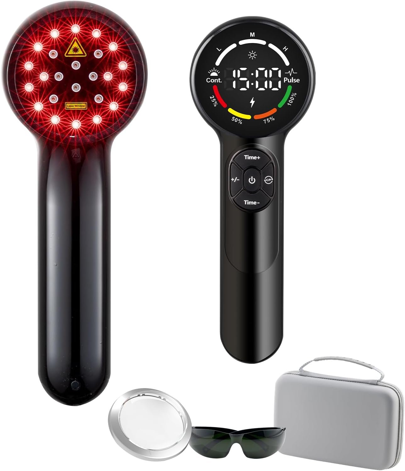 8*808nm & 16*650nm NIR Infra Red Light Therapy Device with 3 Level, 5200mAh Near Infrared Cold light therapy Device for Joints & Muscles Pain Relief, Handheld Red Light therapy Wand for Knee, Shoulder