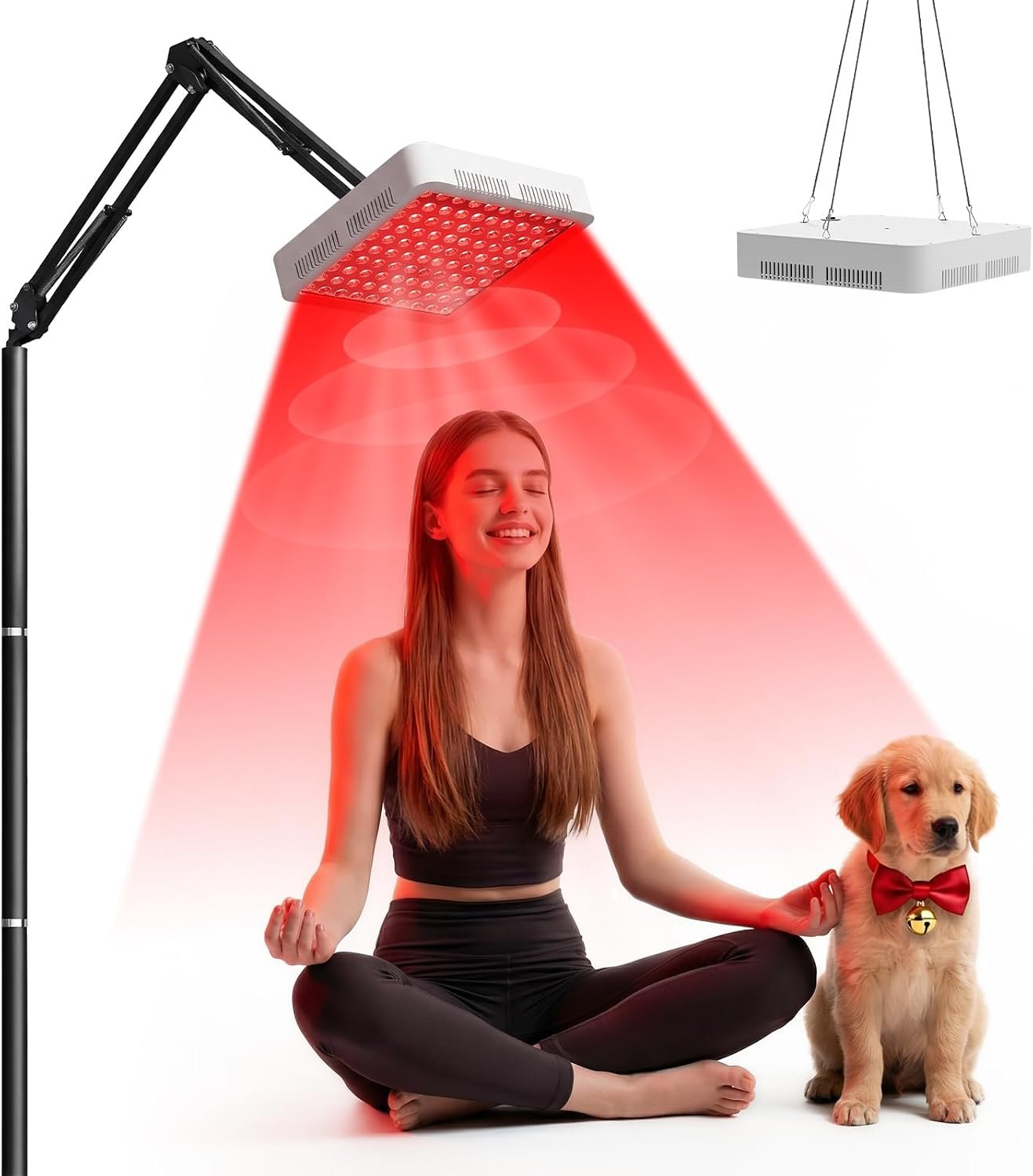 Red Light Therapy for Face Body, 660nm 850nm 940nm Infrared Light Therapy for Home Use, Dual Stand/Hanging Kit, Muscle Recovery & Skin Wellness LED Red Panel with Goggles & Mask, Ideal Gift for Women