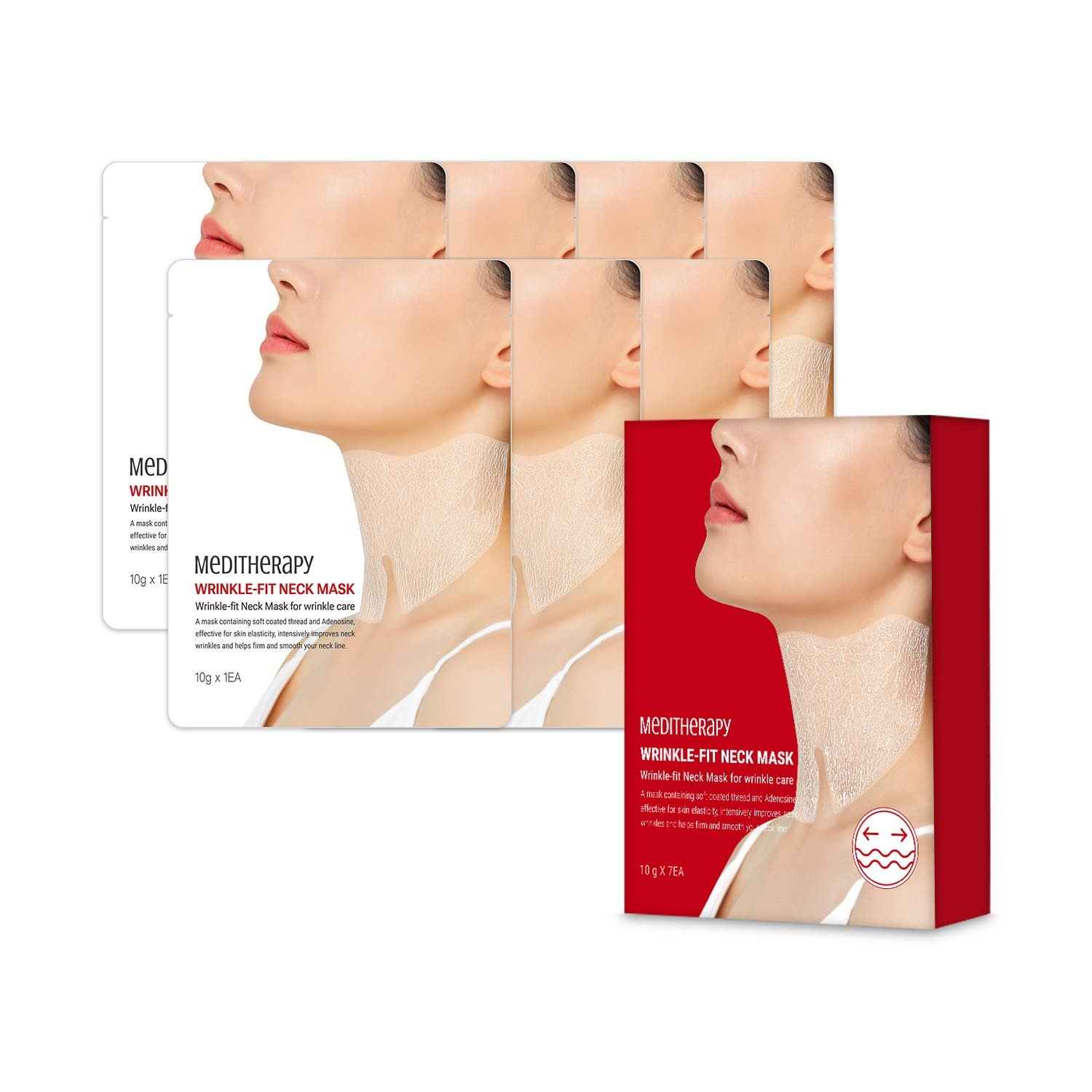 Wrinkle-fit Neck Mask – Neck Wrinkle Patches, Firming and Tightening Korean Deep Collagen Masks – Hyaluronic Acid NeckTargeted Mesh Sheet Mask for Lifting Sagging Skin – Boosting Elasticity 7EA