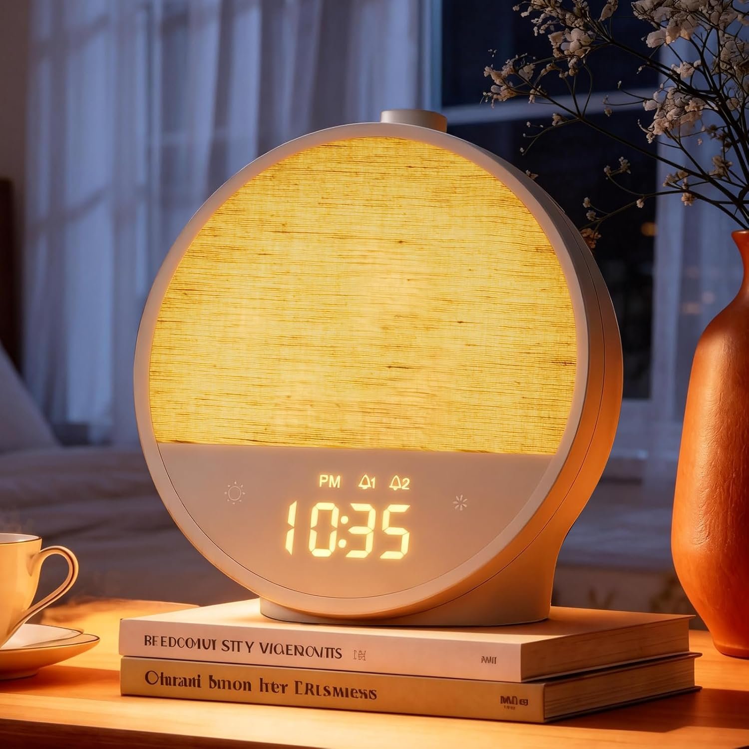 Vivilumens Sunrise Alarm Clock, Gentle Wake-Up Light & Sound Machine, Dual Alarms for Heavy Sleepers Adults, Natural Sounds, RGB Mood Light, Dimmable Bedside Night Lamp Ideal for Bedroom & Gifts