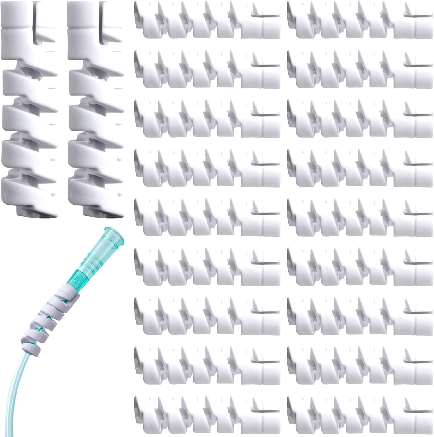 20pcs Oxygen Tube Support Crimp Straightener for Portable Oxygen Concentrator, Oxygen Tubing Support Accessories for Oxygen Hose Nasal Cannula -White