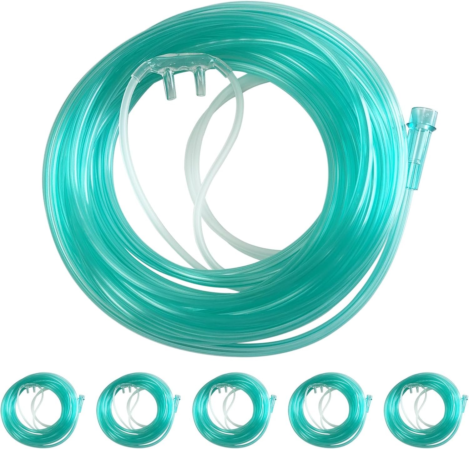5 Pack Ultra Soft Nasal Oxygen Cannula with 21.3 FT (6.5m) Kink Resistant Tubing, Adult Comfort Standard Cannula Nasal Tubing for Oxygen, Lightweight Oxygen Tubing for Oxygen Concentrator