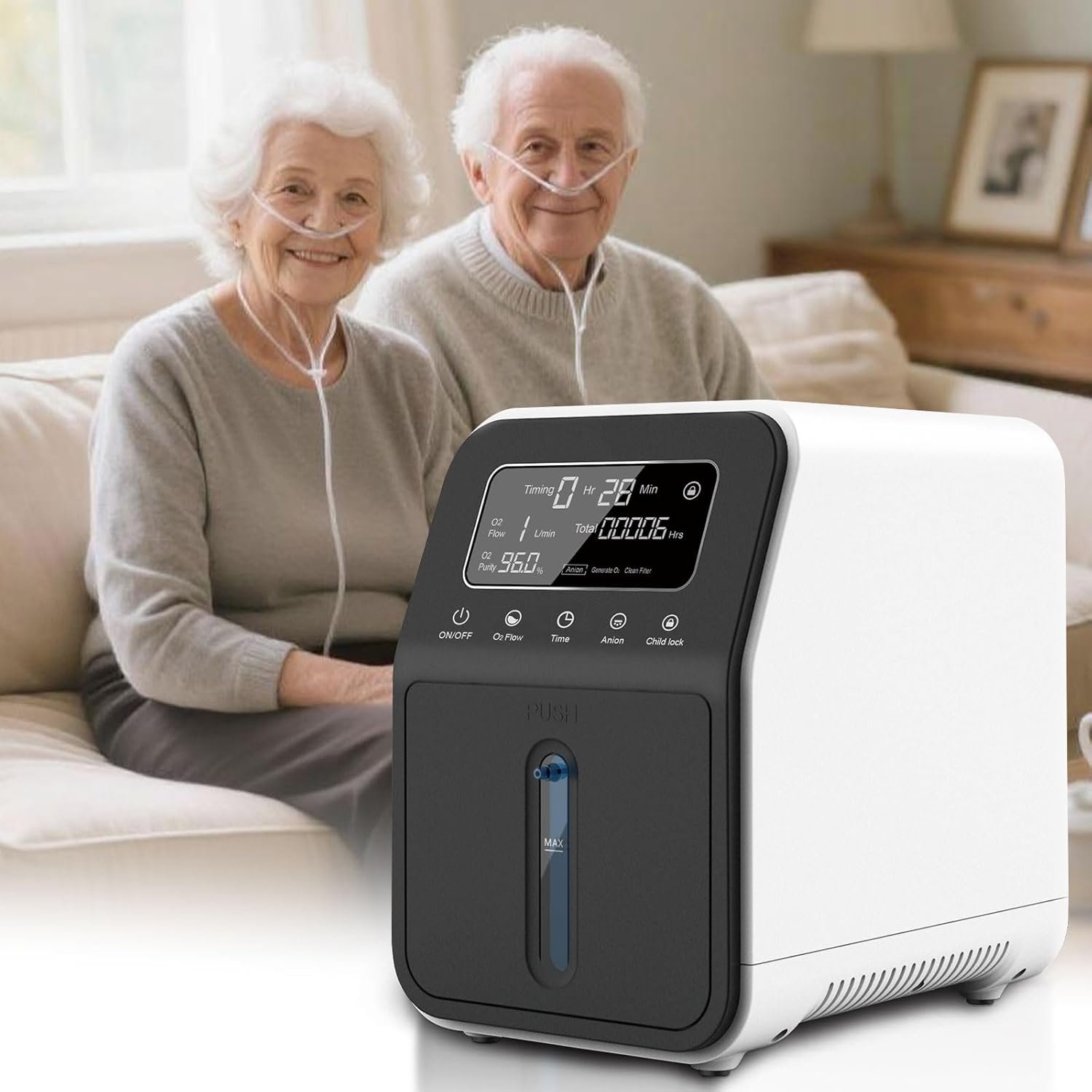 Portable Oxygen Generator,1-9L Low Noise Oxygen Concentrator Machine