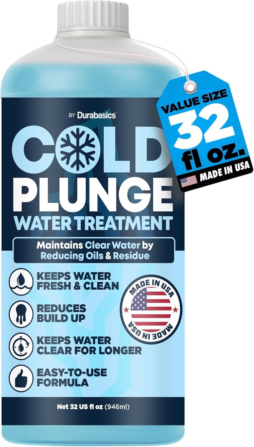 Durabasics 3in1 Cold Plunge Water Treatment – Helps Maintain Clear, Fresh-Looking Water | Cold Plunge Cleaner & Water Stabilizer | 32-Week Supply | Easy to Use | Ice Bath Water Treatment – 32 oz