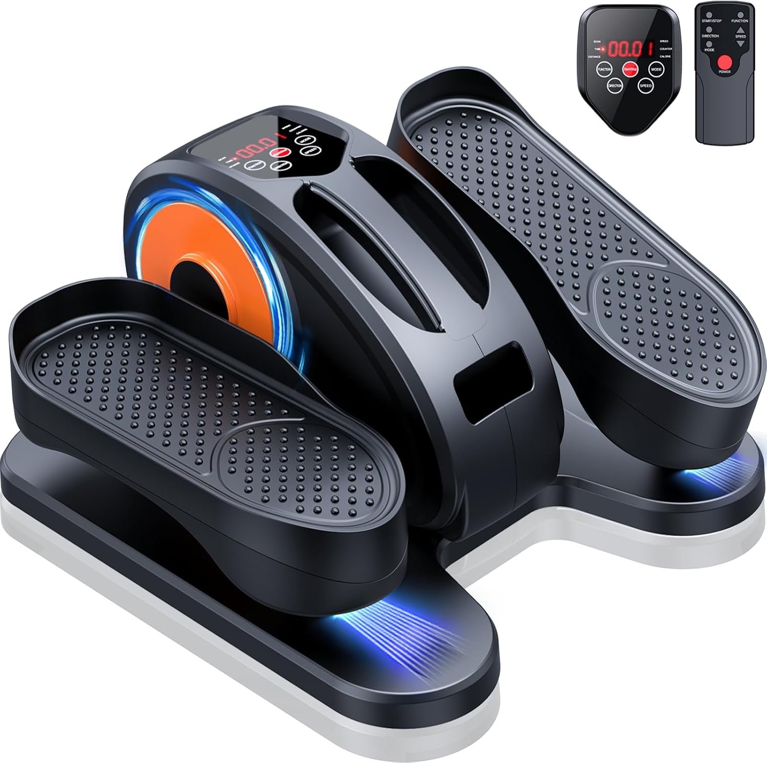 GUGTTR Under Desk Elliptical Machine, Electric Elliptical Leg Exerciser for Seniors Fully Assembled, Quiet & Portable Electric Seated Pedal Exerciser with Remote Control & 12 Adjustable Speeds