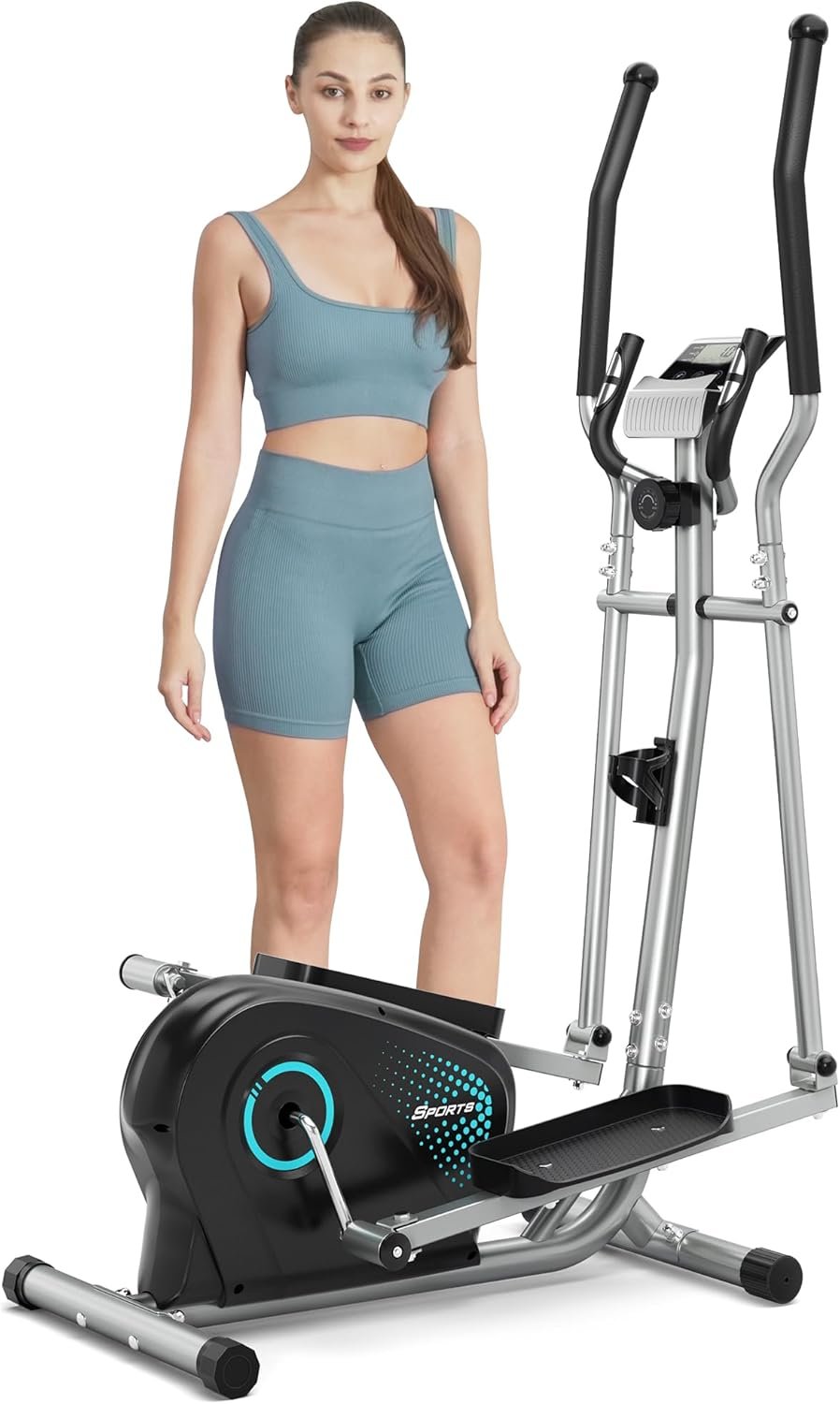 Dripex Elliptical Exercise Machine, Hyper-Quiet Magnetic Elliptical Machine for Home, 16-Level Resistance Elliptical Training Machines with 13.2LBS Flywheel, Pulse Sensor & LCD Monitor