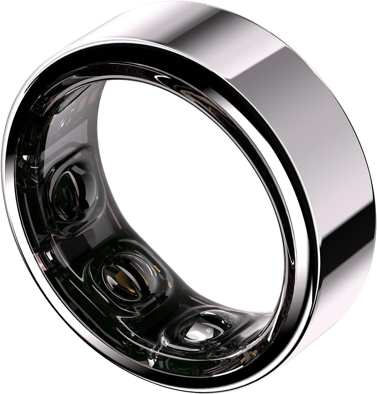 002 – AI Smart Ring, No Subscription Fee, 10-Day Battery Life, Sleep/Sport/Stress/Heart Rate/HRV/Blood Oxygen/Women’s Health/Biological Age Tracker, Titanium, 5ATM Waterproof (Silver, 10)