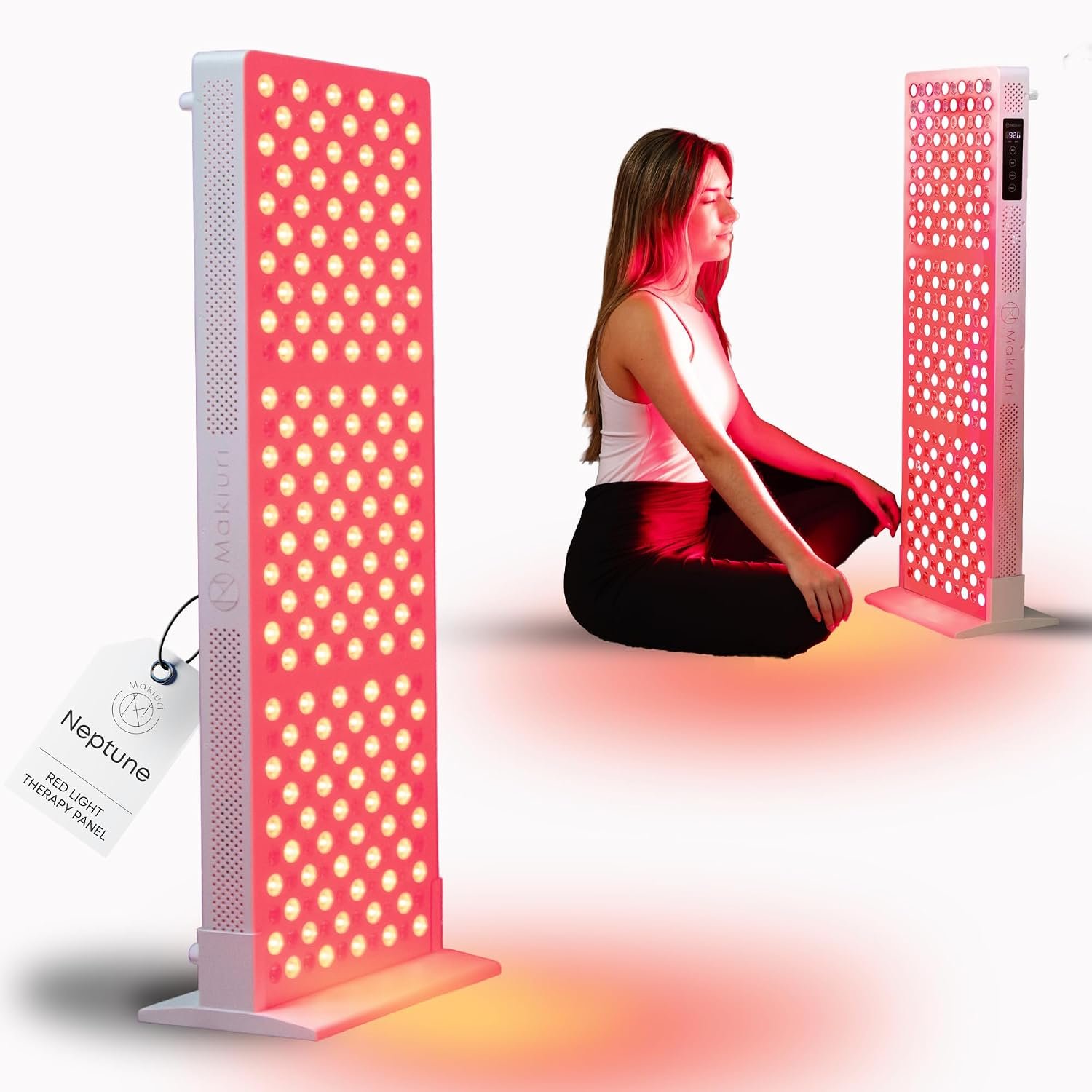 Makiuri Red Light Therapy Panel for Full Body | 630 nm, 660nm, 810nm, 830nm, 850nm | Clinical Grade Red & Near-Infrared LED Light Therapy (5 Wavelengths) | High Irradiance | Neptune (White 300 LED)
