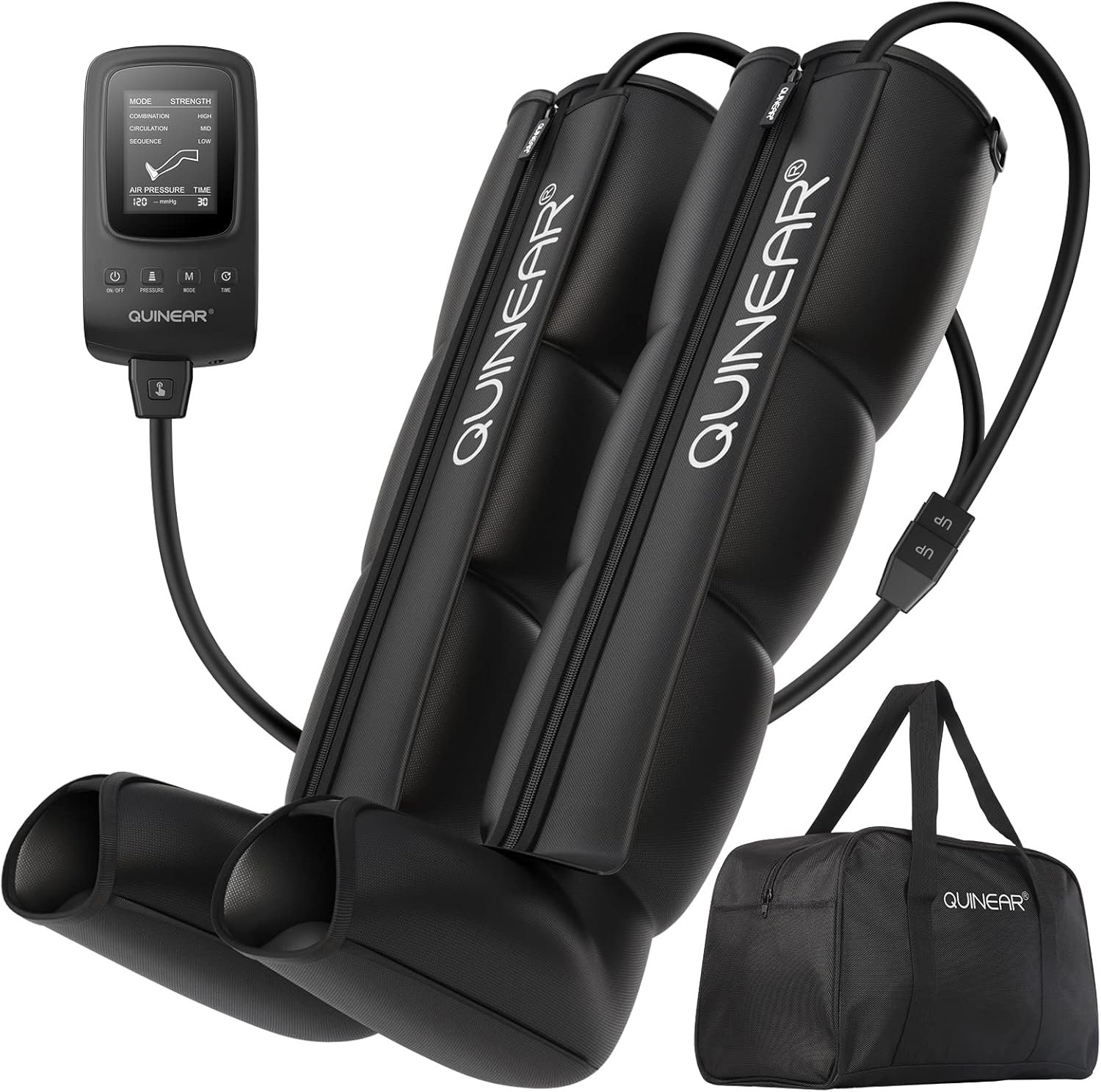 QUINEAR Air Compression Recovery System, Professional Sequential Device for Massage Therapy, Foot and Leg Recovery Boots to Improve Circulation for Athletes, FSA-HSA Eligible (Small)