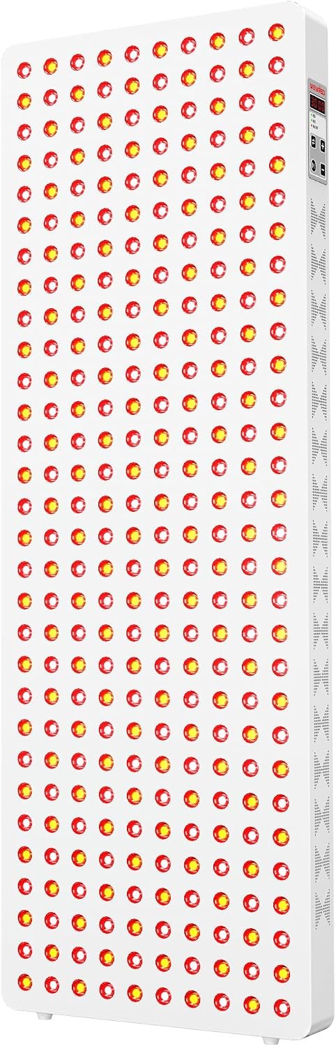 Red Light Therapy Panel for Full Body 400W 5 Wavement 300 Dual Chip LEDs 630+660+810+830+850nm Red and Near Infrared Lamp Therapy Device with Timer & Stand Pain Relief Face Skin Health Sleep