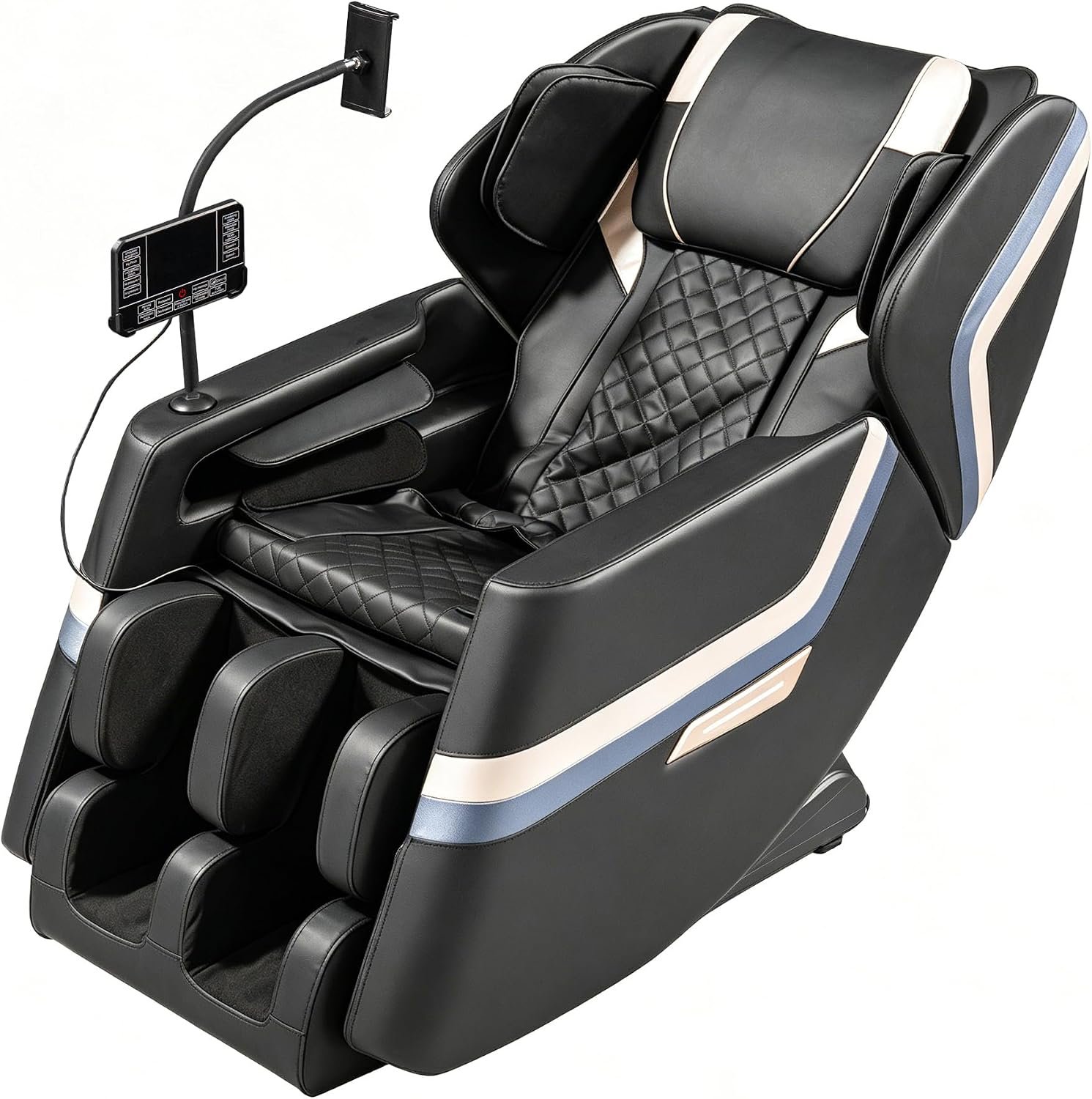 Massage Chair Full Body, Zero Gravity Massage Chair Recliner with 10 Fixed Rollers, Airbags, Heating, Foot Massage, Ambient Light for Bedroom, Living Room