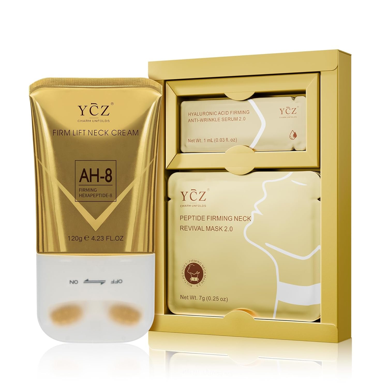 Ycz Neck Firming and Revitalising Set – Smoothes Fine Lines, Nurtures the Neck Area, Provides Deep Moisturising Skincare, Combats Wrinkles and Firms the Skin