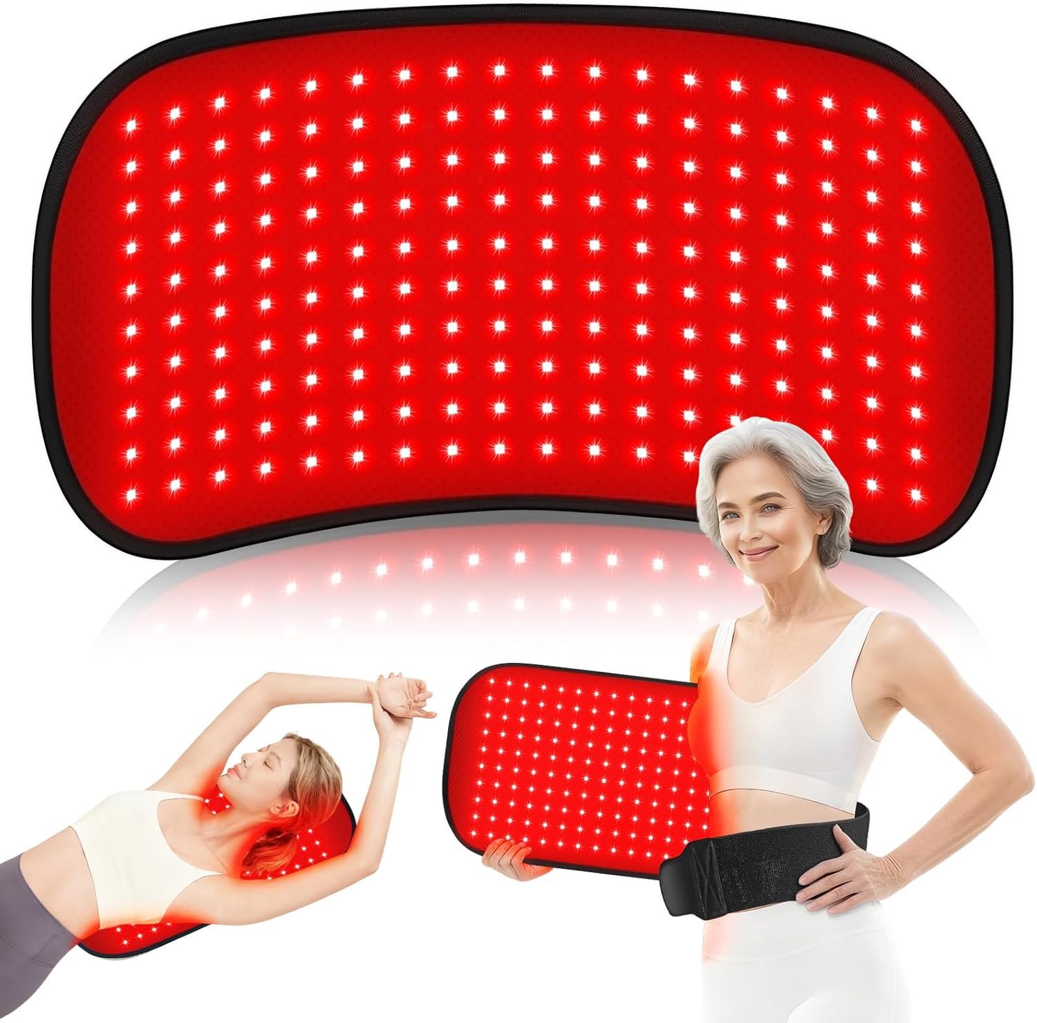 Red-Light-Therapy-for-Body,2026 Upgraded-4 Modes 5 Stage Power Medical-Grade TPU Mat for Body Pain Relief,25″x13″Dual Wavelength Infrared Red Light Blanket LEDs