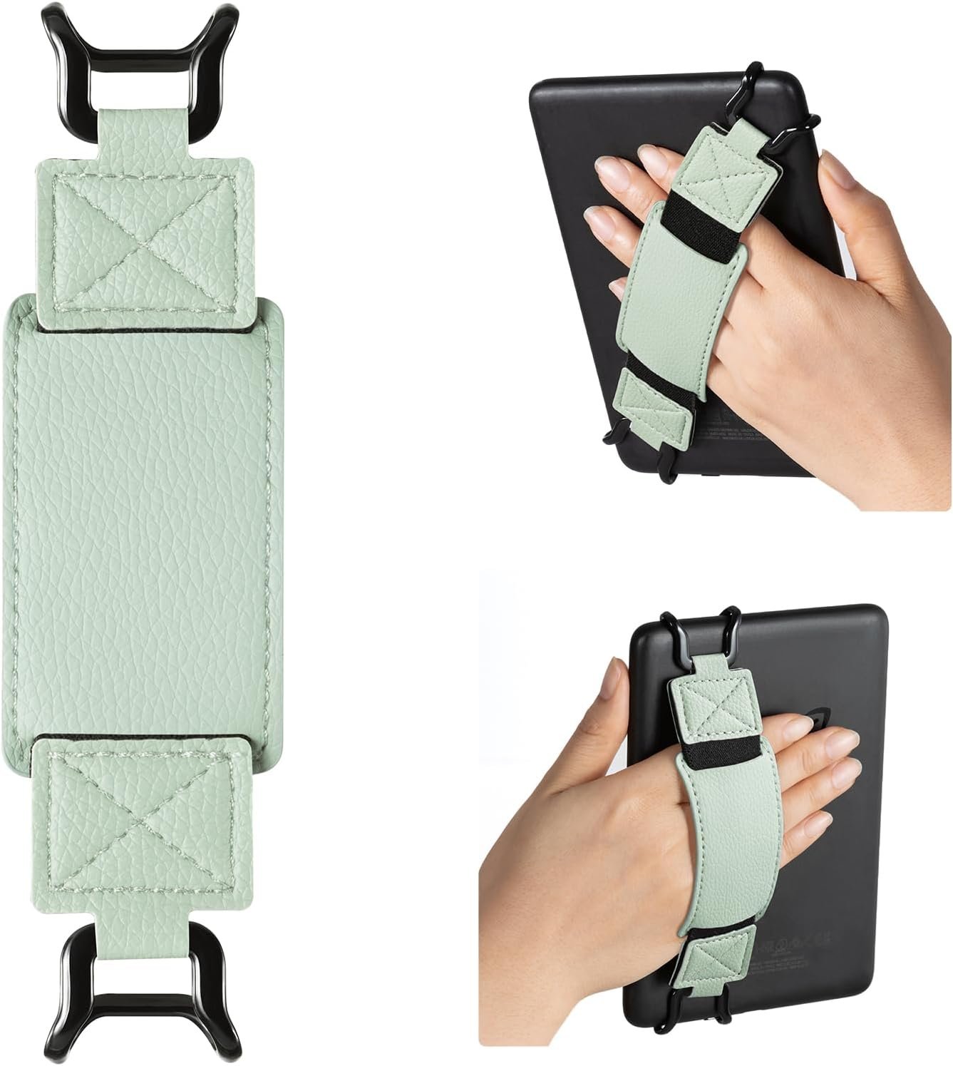 CoBak Secure Hand Strap for Ebook Reader – Versatile and Lightweight Finger Grip Holder for 6-7.5″ E-Book Tablet – High Elasticity, Sagegreen-1