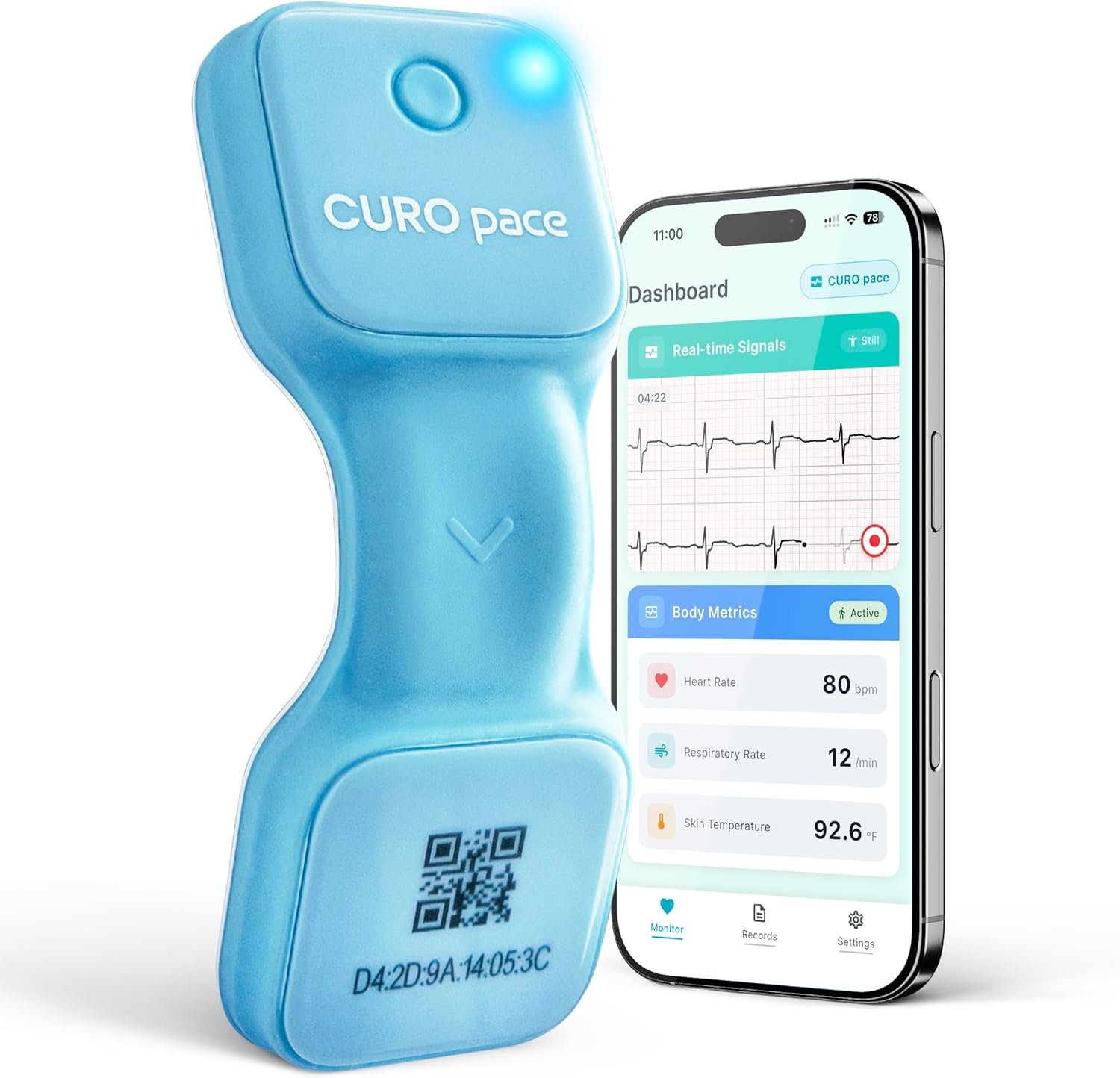 Chest-Worn Fitness Tracker with Heart Rate Monitoring | Chest-worn fitness tracker with real-time heart rate, respiratory rate, and skin temperature insights.