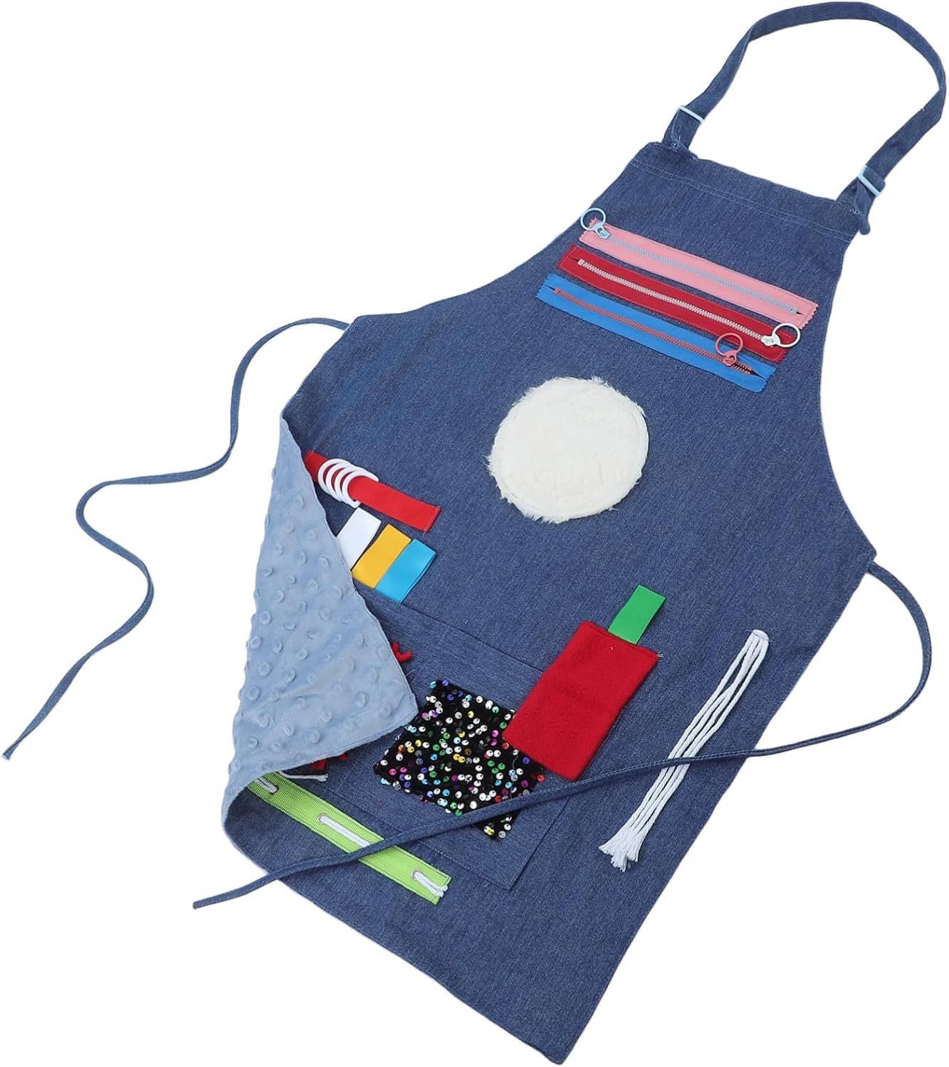 SOLUSTRE Sensory Apron for Adults Cognitive Engagement Tool for Seniors Multi-activity Stimulation Blanket Home Care Essential Touch and Sound Features
