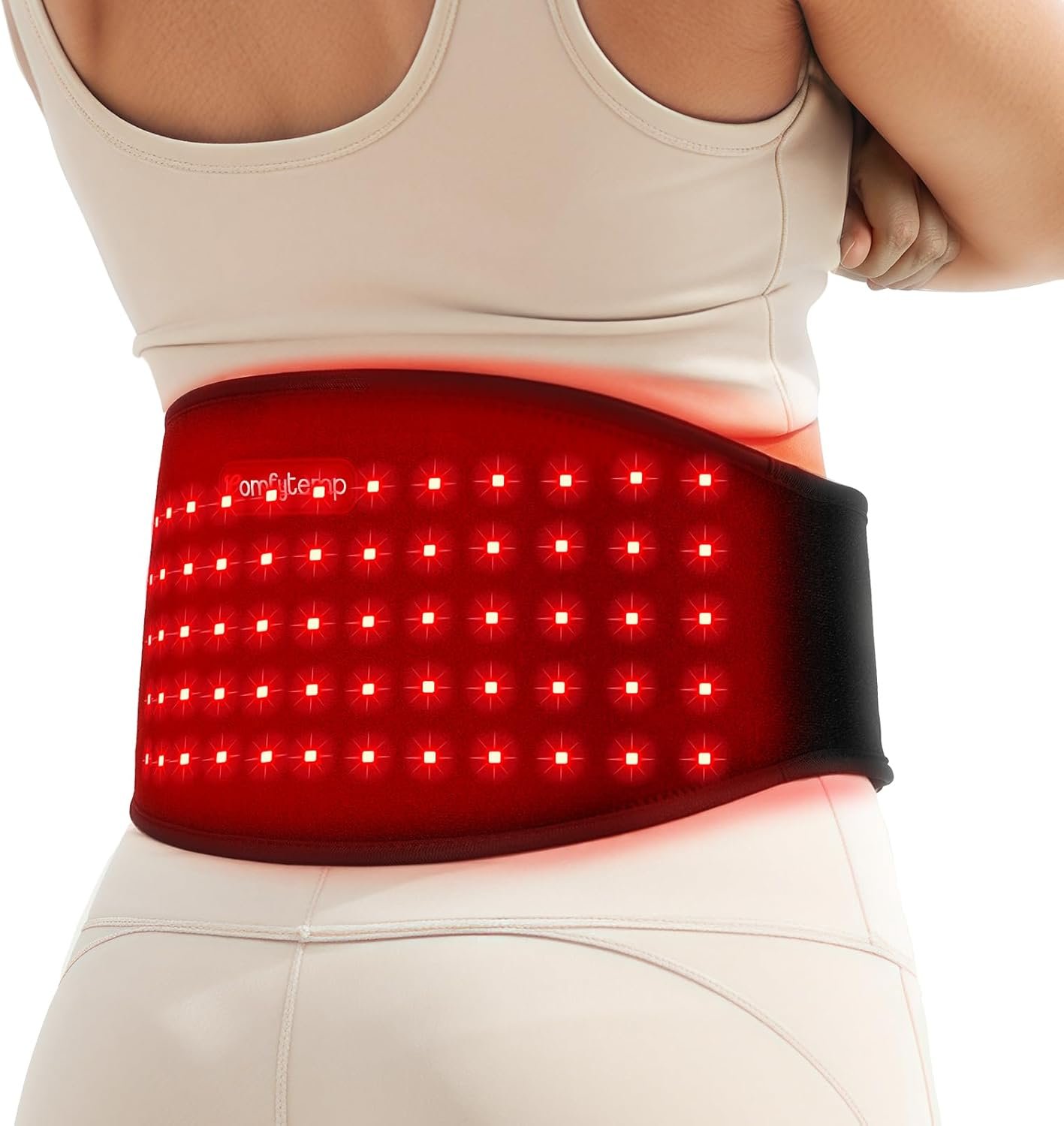 Comfytemp 5000mAh Portable Red Light Therapy Belt for Body, Near Infrared Light Therapy Wrap, 13W Wearable Light Wrap for Lower Back Waist Belly Joint Muscle, 50”x7”