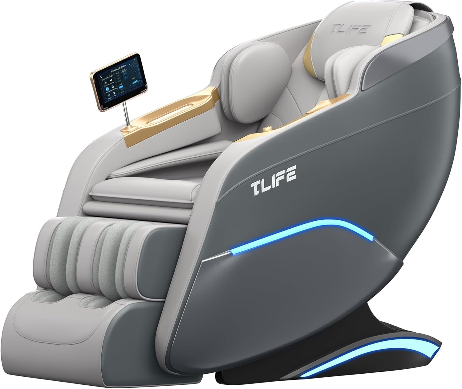 TLIFE Massage Chair Full Body, 160°Zero Gravity Recliner with Body Scan, 50″ SL-Track Shiatsu Massage Chair, Fixed Point Massage, Foot Rollers, 12 Auto Modes, Deep Yoga Stretch, Heating, Grey