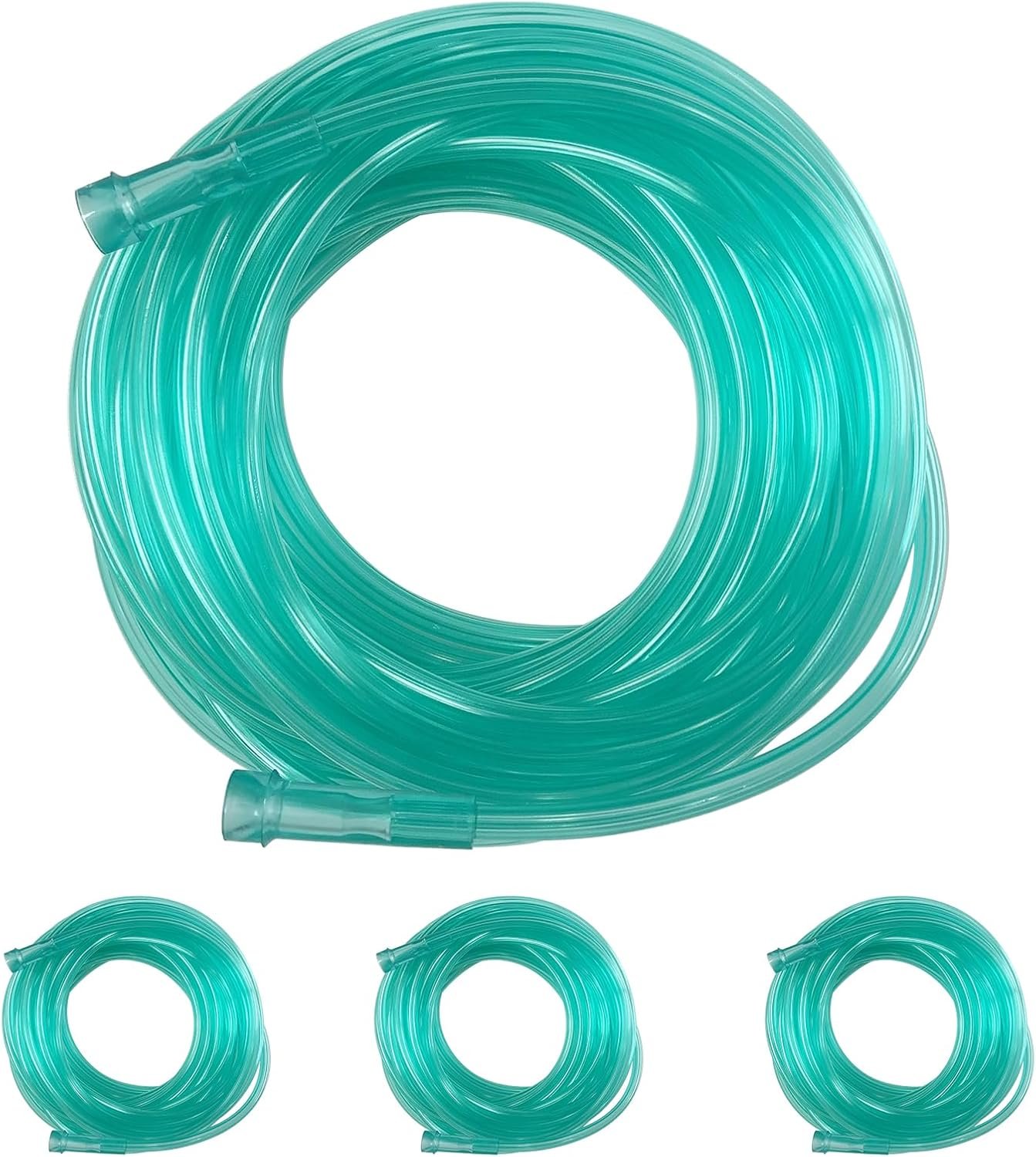 3 Pack Oxygen Tubing,25Ft Green Crush Resistant Oxygen Supply Tubing,Non Kinking Durable Oxygen Tubes,Universal Interface,Individually Packaged