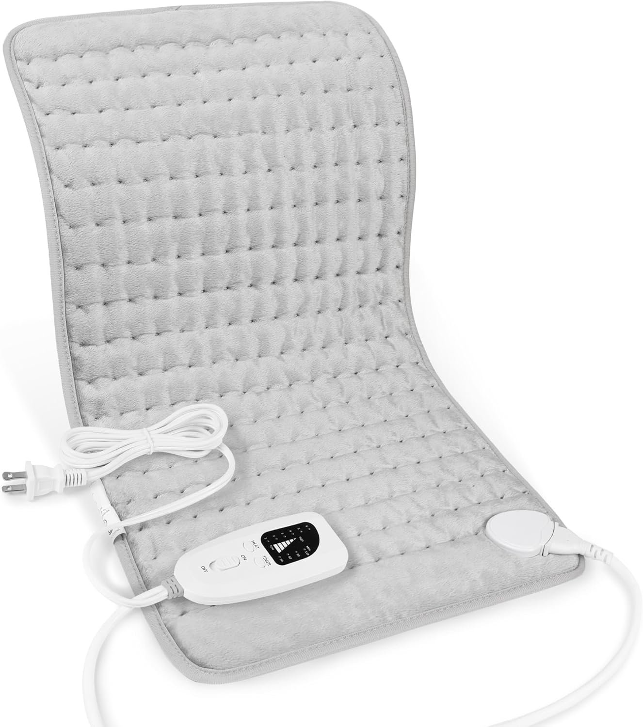 Deepsoon Heating Pad,Electric Heating Pads for Back,Neck,Moist Heating Pad for Abdomen Shoulder Knee Legs,Dry/Moist Heat&Auto Shut Off,Fathers Day Dad Gifts for Men Birthday,Light Gray,24×12 Inch