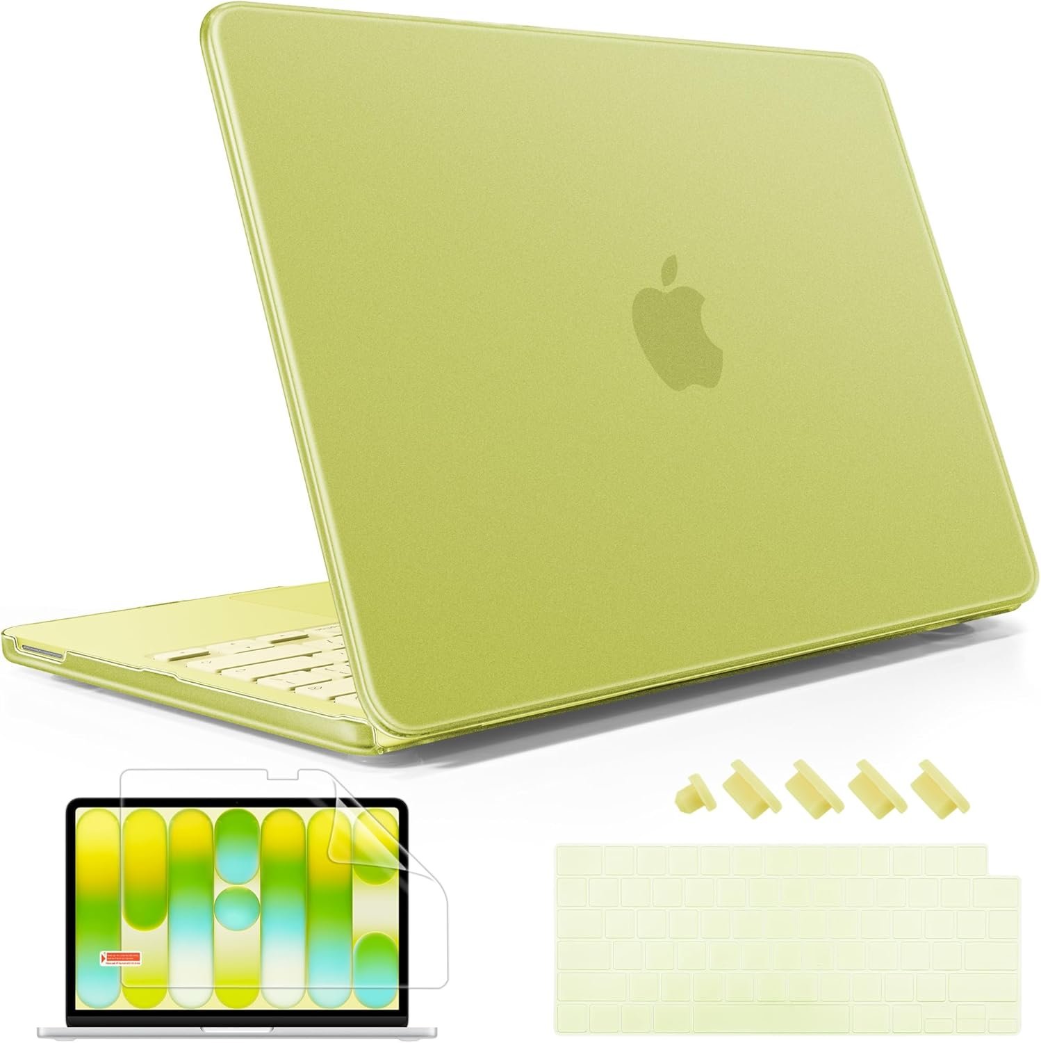May Chen Compatible with MacBook Neo 13 inch Model A3404 2026 Release, Slim & Lightweigh Frosted Finish Protective Case with Keyboard Cover&Screen Protector, Froste Citrus