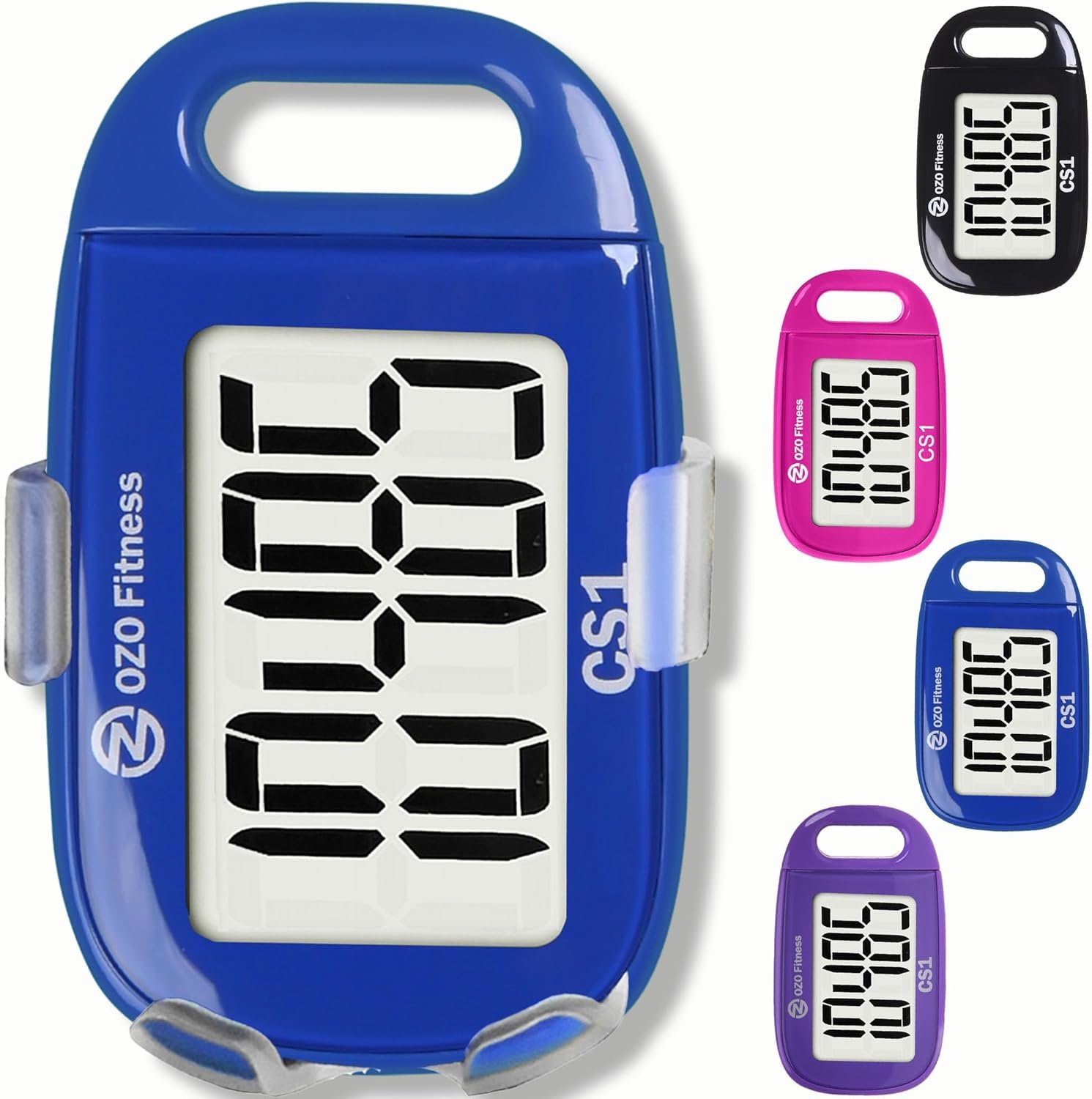 Clip-on 3D Pedometer for Walking Steps Counter with Lanyard, Simple Exercise Tracker for Women and Seniors with Large Accurate Digital Display, Portable Minimalist Sports Monitor