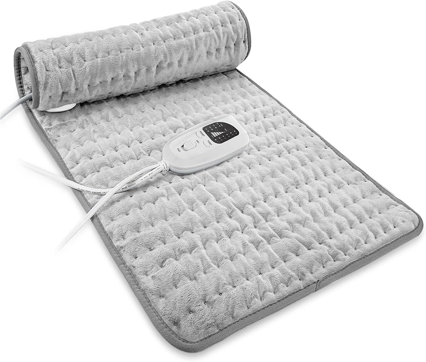 Heating Pad Electric Heat Pad, Hot Heated Pad,Multiple Temp and Timer Settings,Suitable for Shoulders, Neck, arms, Abdomen, Back, Legs, etc. (Silver Gray, 24″X12″)