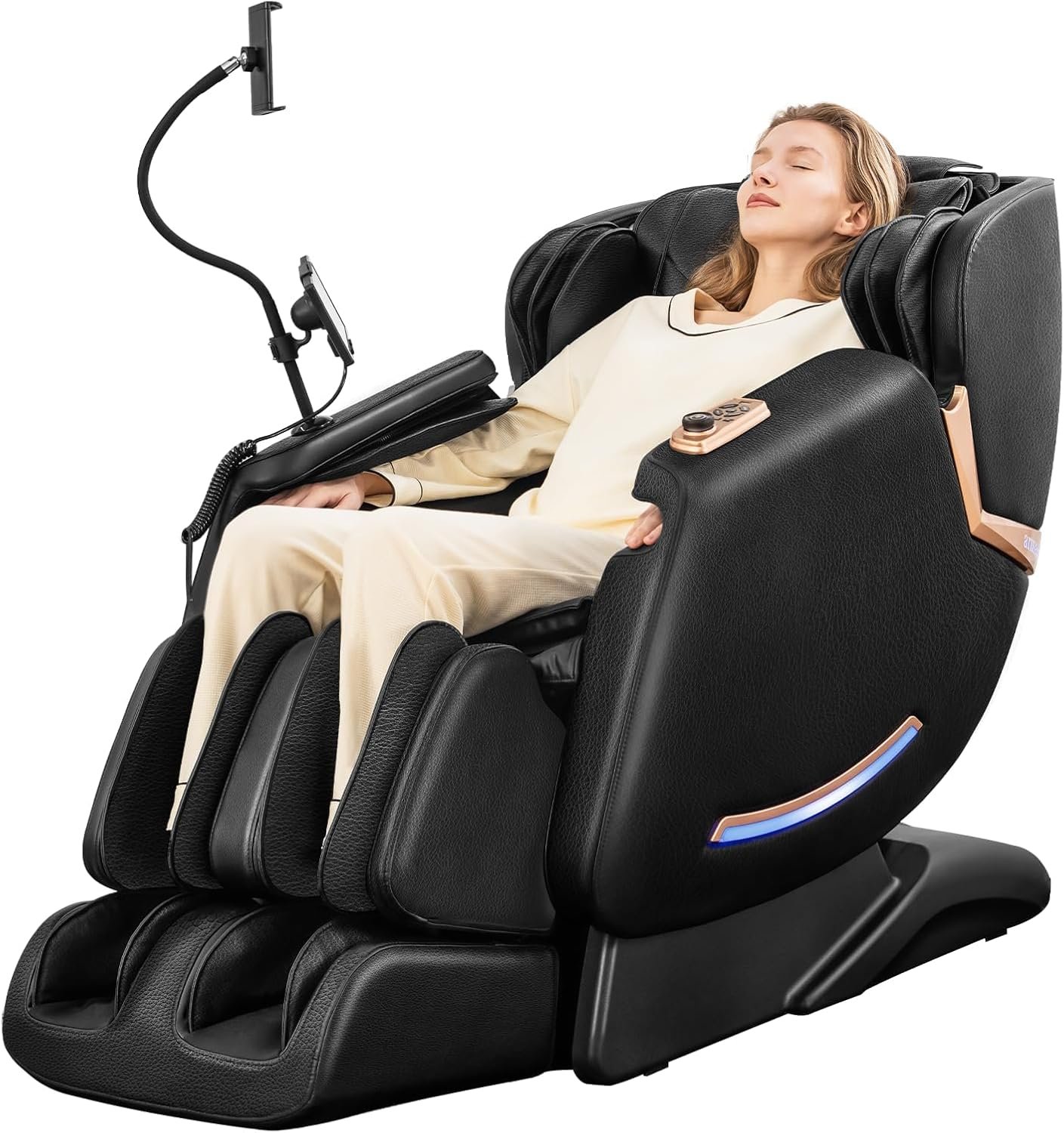 4D Massage Chairs Full Body – 53.5 Extend Sl Track Shiatsu Massage Chair – Zero Gravity Massage Chair,Core Heating & 22 Airbag, Smart Foot Rollers,Ai Voice, Yoga Mode