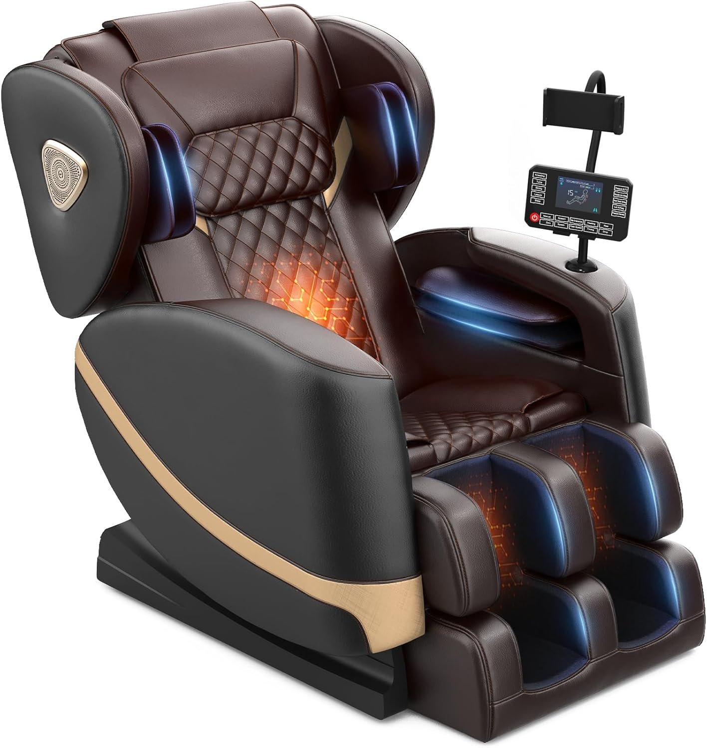 FURNIMAT 2026 Massage Chair Full Body, Zero Gravity Massage Chair with 10 Fix Rollers, Airbags, Heating, Foot Massage, Auto Modes, Bluetooth Speaker, Smart Screen Controller (Advanced Version)